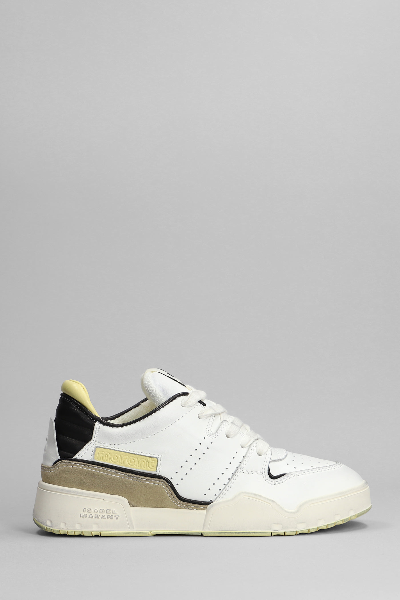 ISABEL MARANT EMREE SNEAKERS IN WHITE LEATHER
