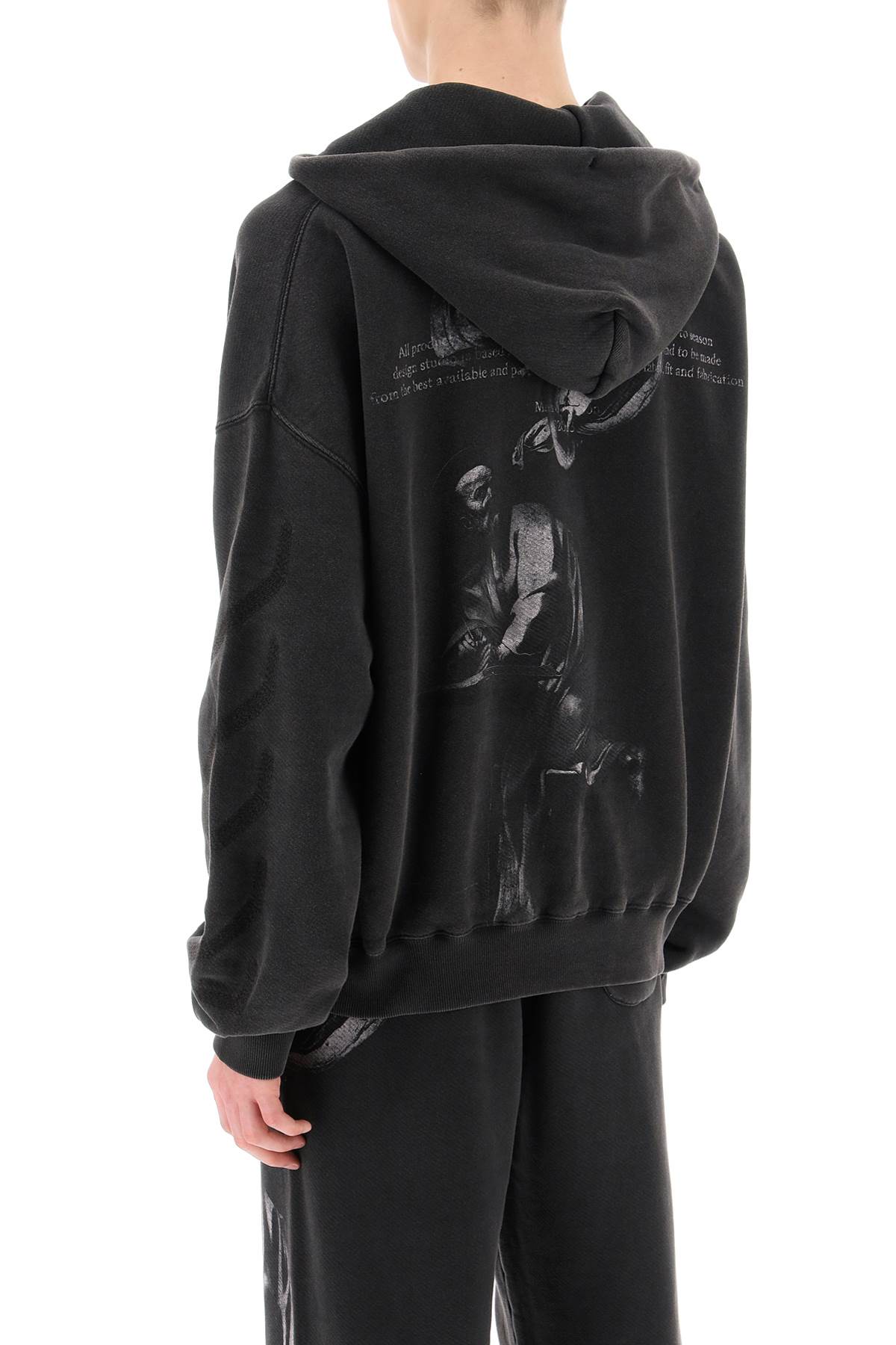Off-white St. Matthew Over Cotton Hoodie Sweatshirt In Black
