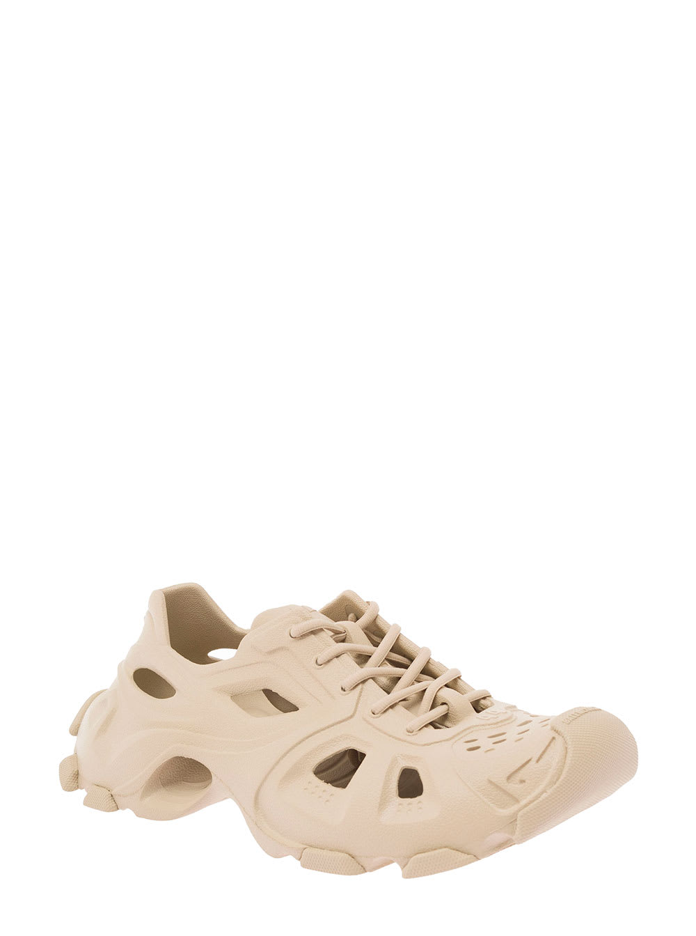 Shop Balenciaga White Hd Sneakers With Embossed  Logo In Rubber Man In Beige