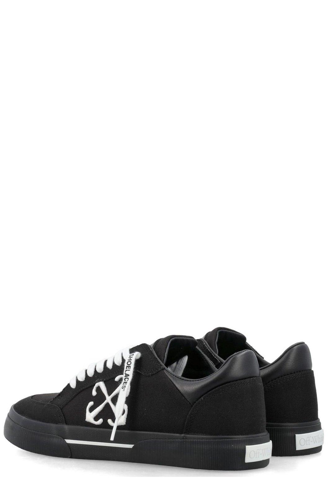 Shop Off-white New Low Vulcanized Lace-up Sneakers In Black
