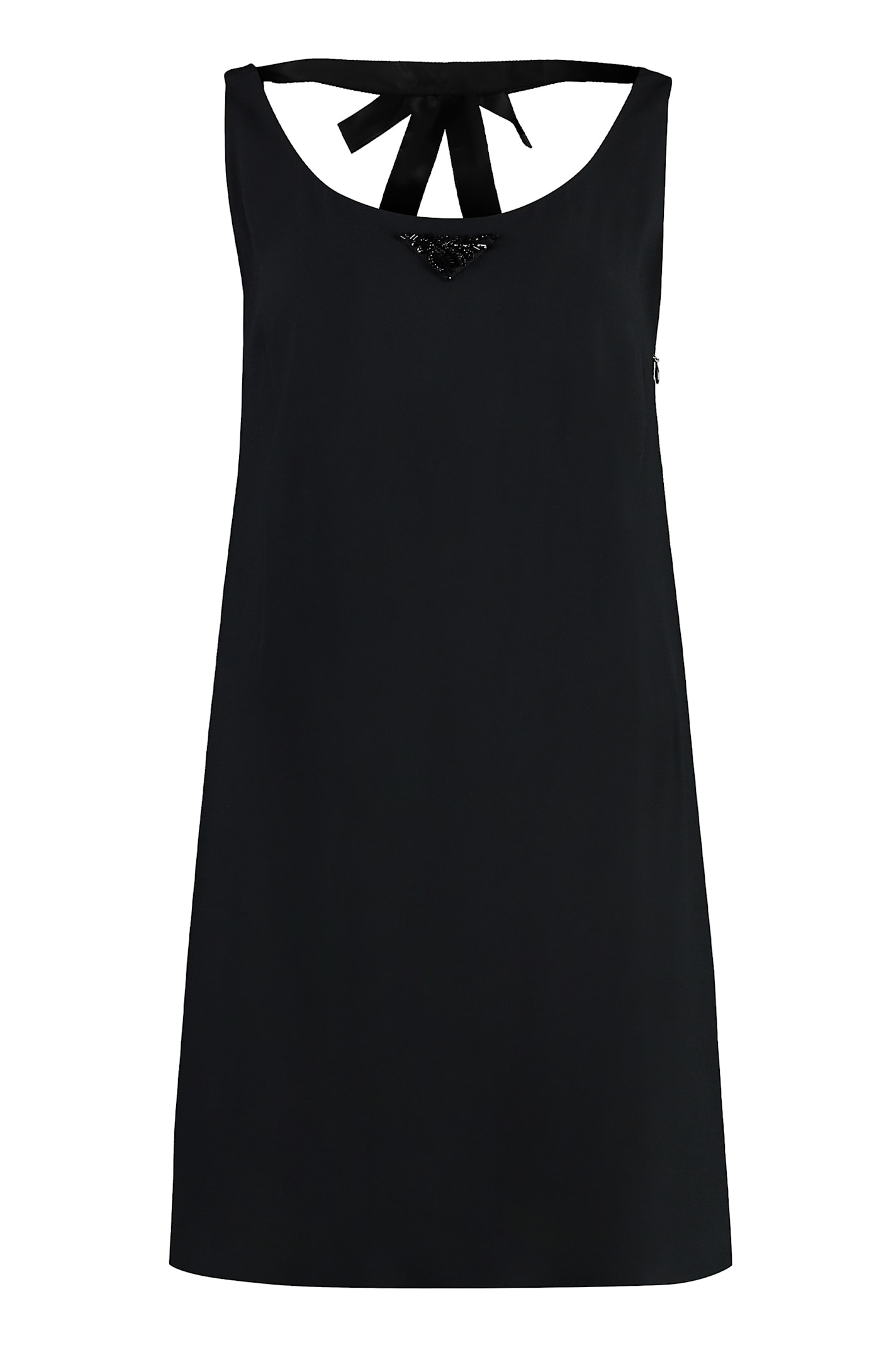 Shop Prada Crepe Dress In Black