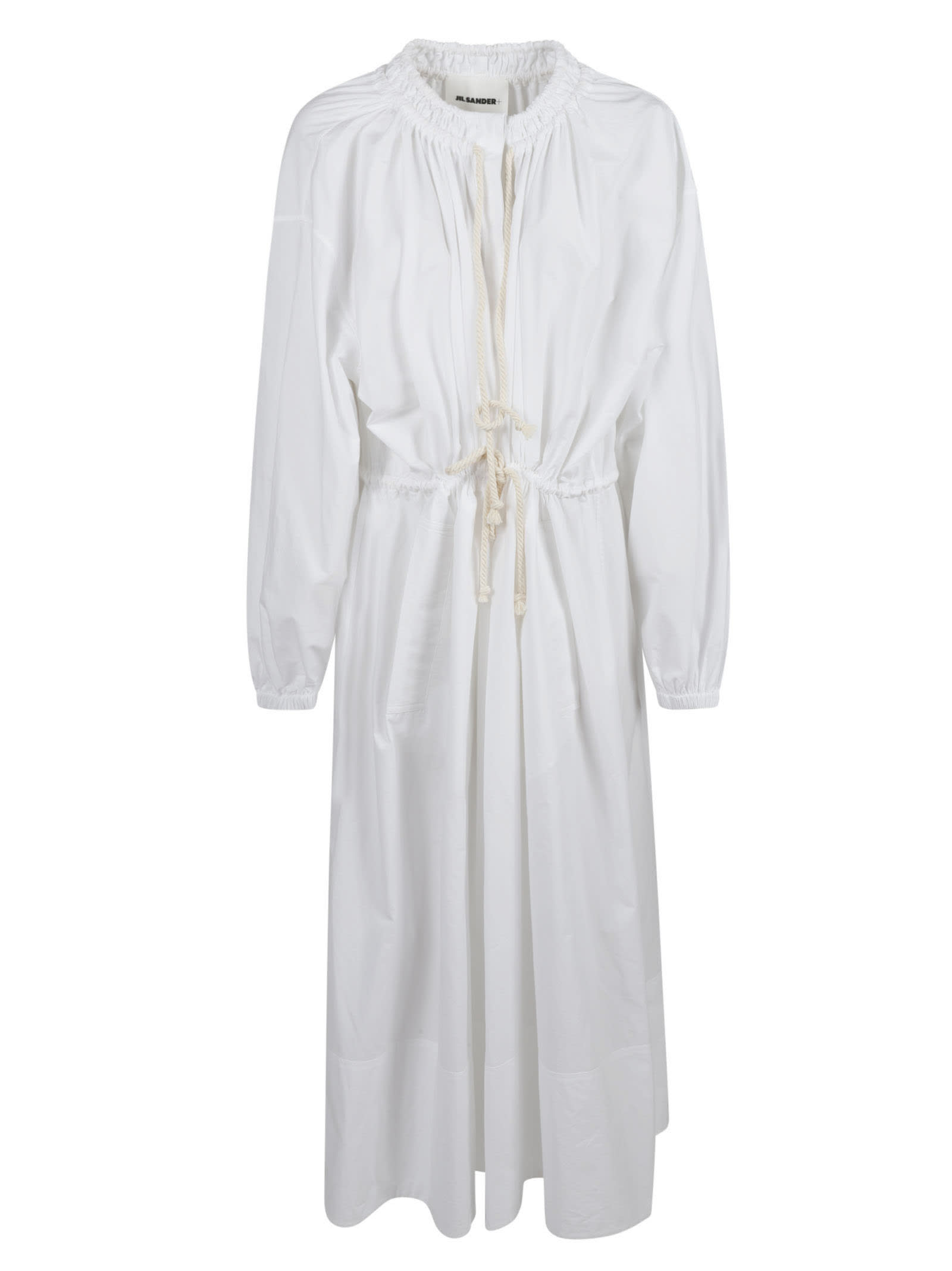 Shop Jil Sander Drawstring Dress In White