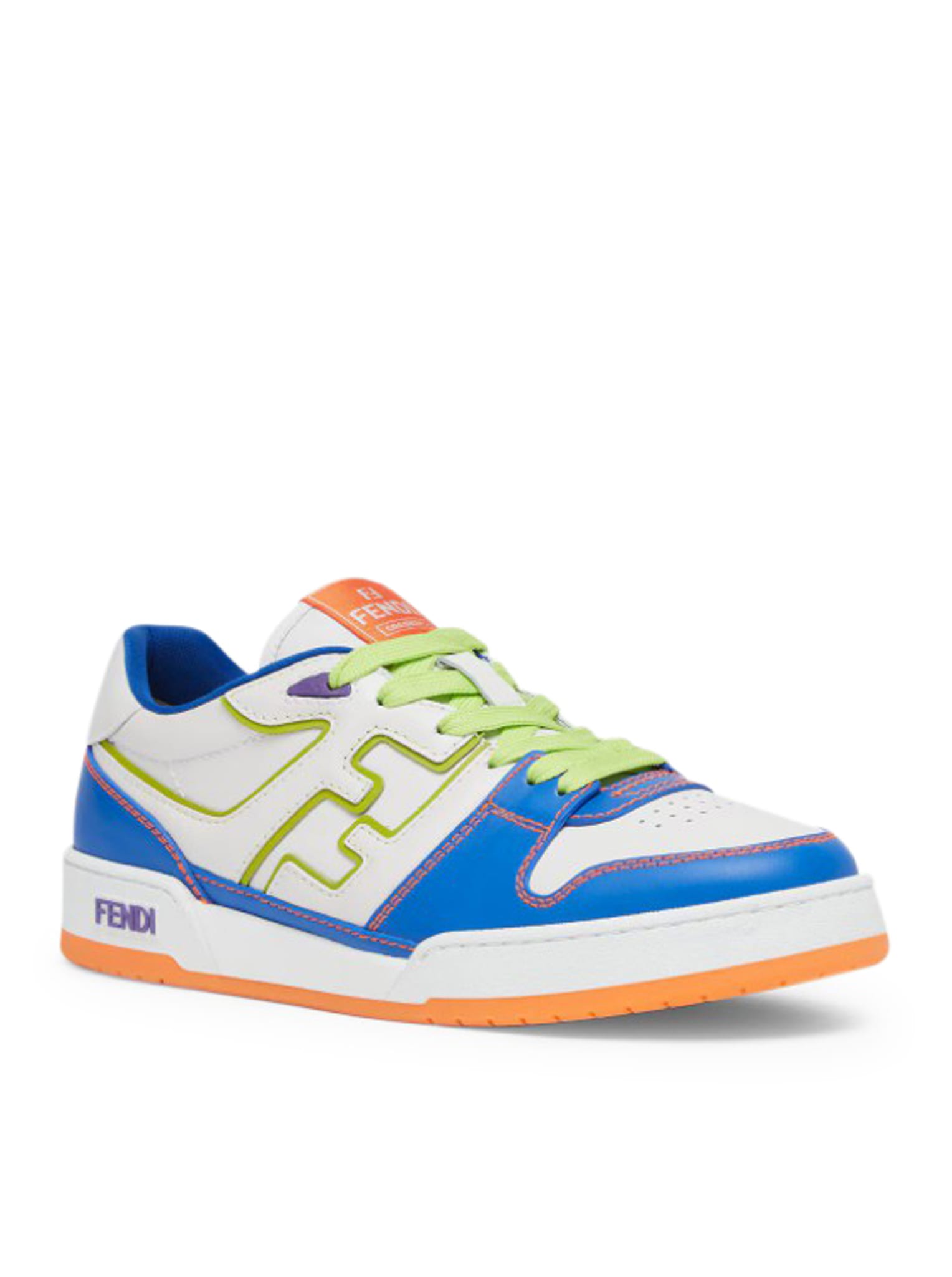 Shop Fendi Match Sneakers In Ooa Blue White Wasab Ver