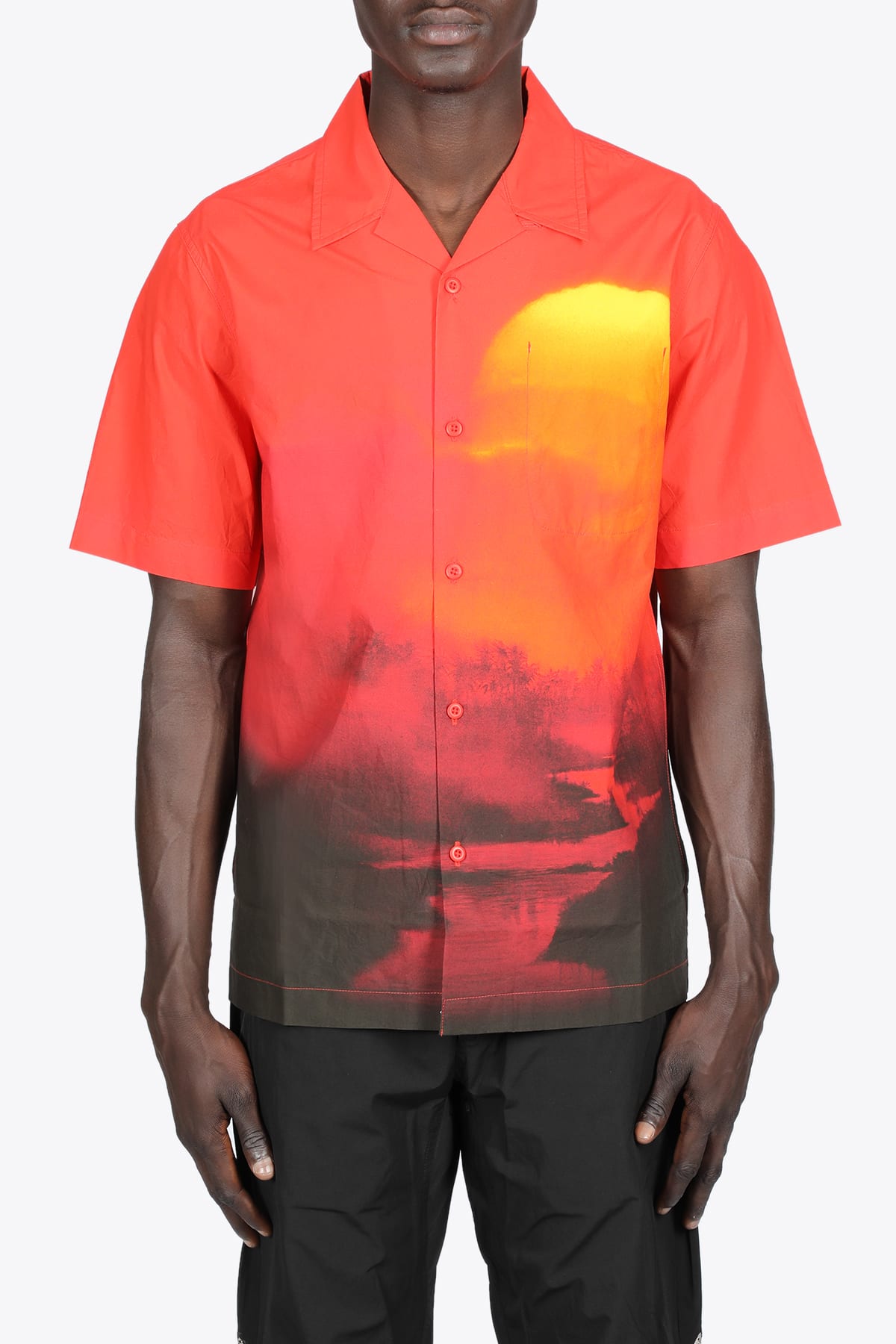 Maharishi Sunset Print Camp Collar Shirt