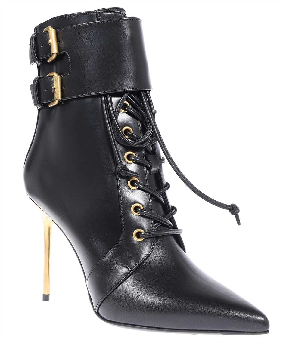 Balmain Leather Ankle Boots In Black