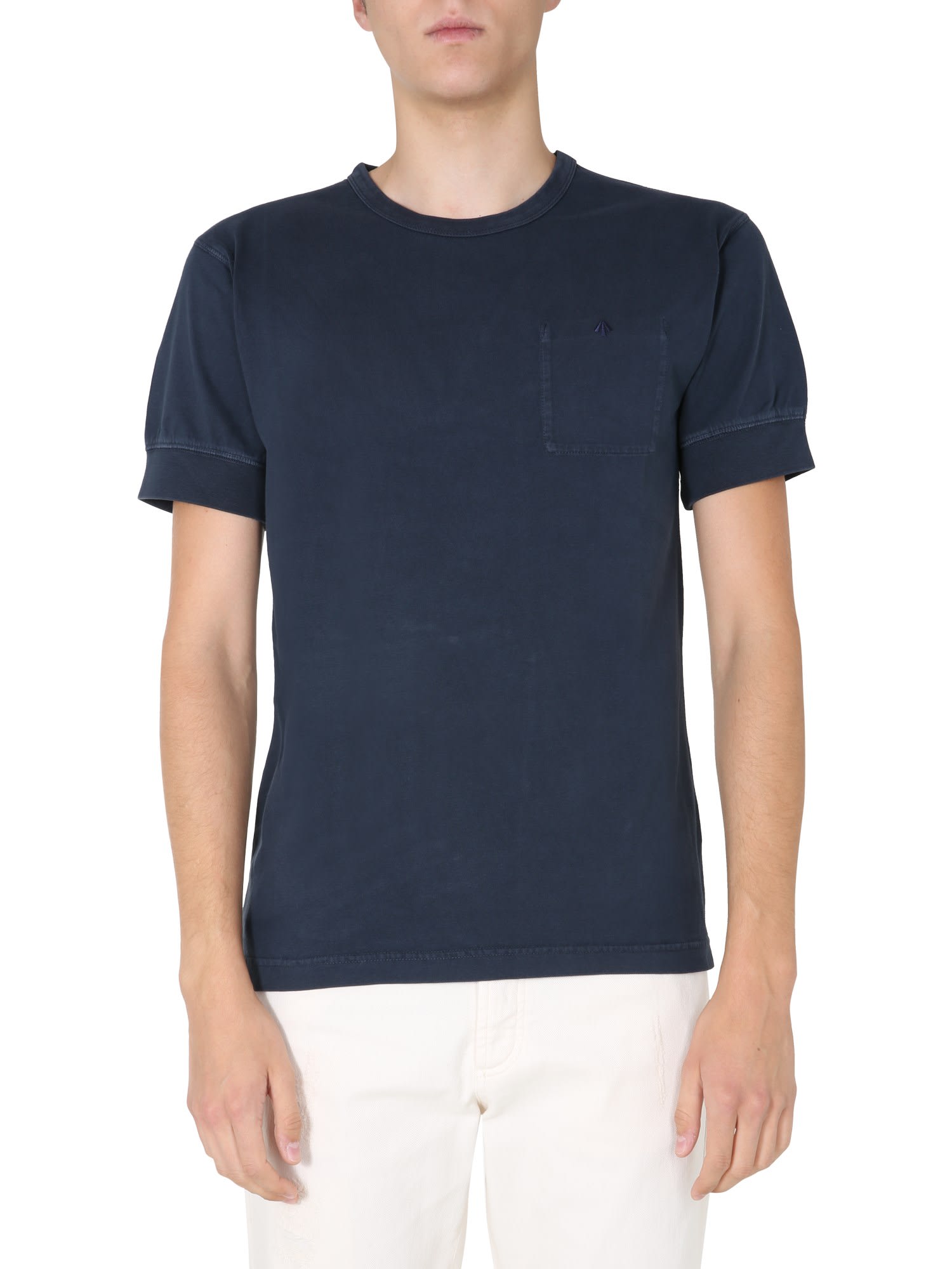 Nigel Cabourn Crew Neck T-shirt In Blu
