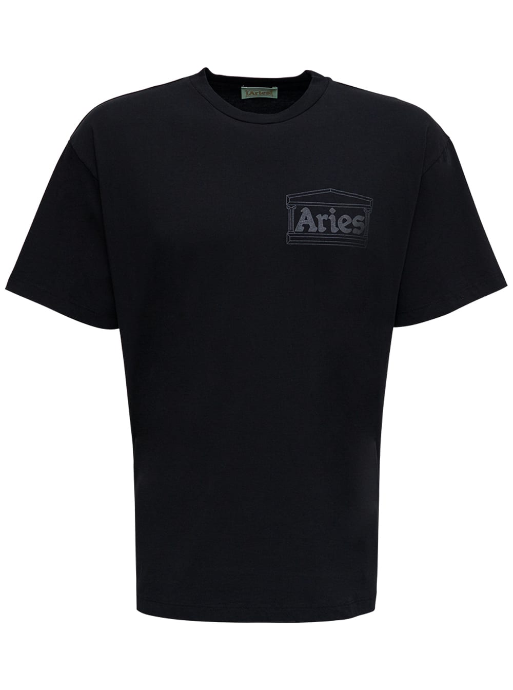 Aries Black Cotton T-shirt With Logo