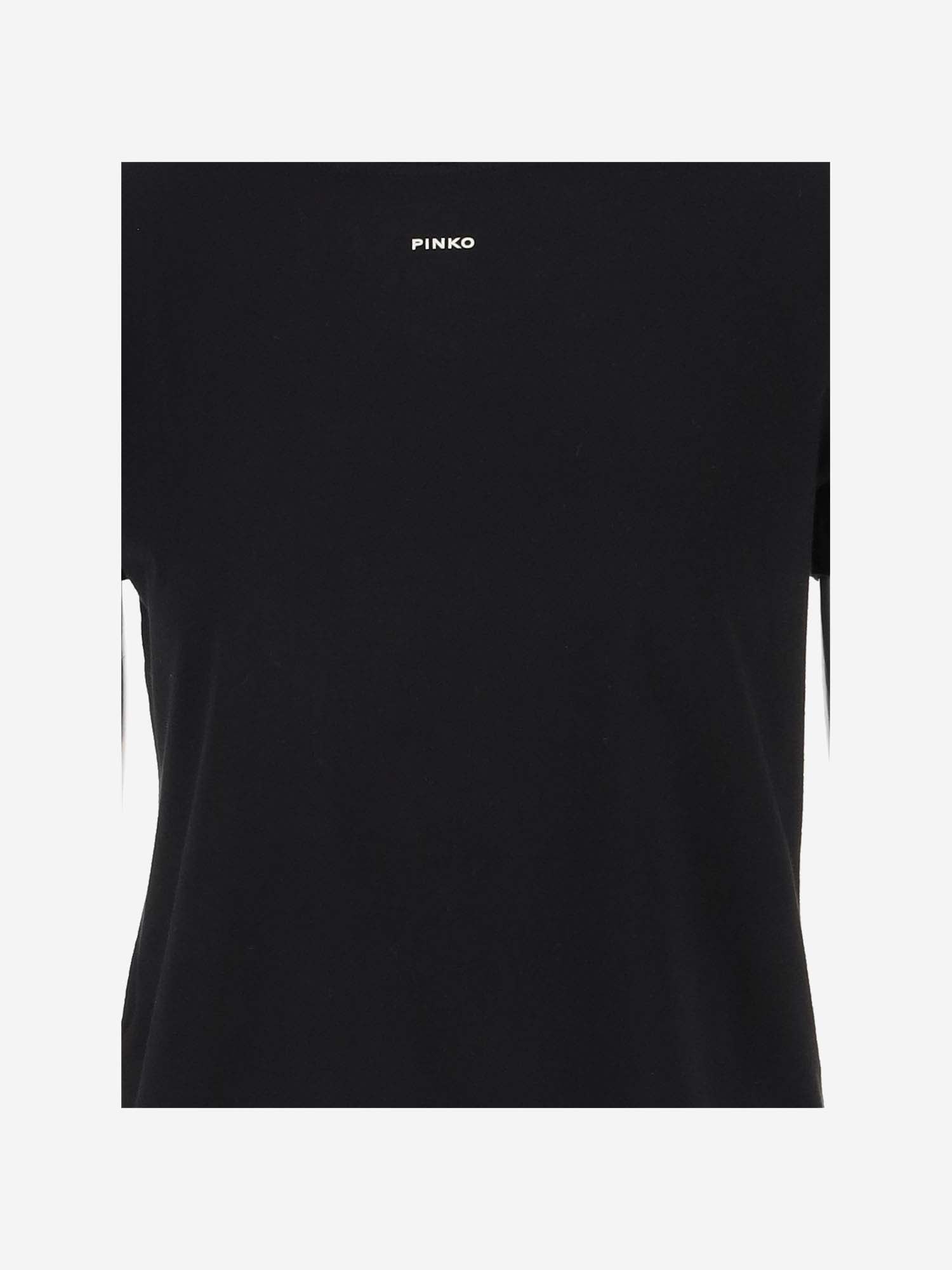 Shop Pinko Cotton T-shirt With Logo In Black
