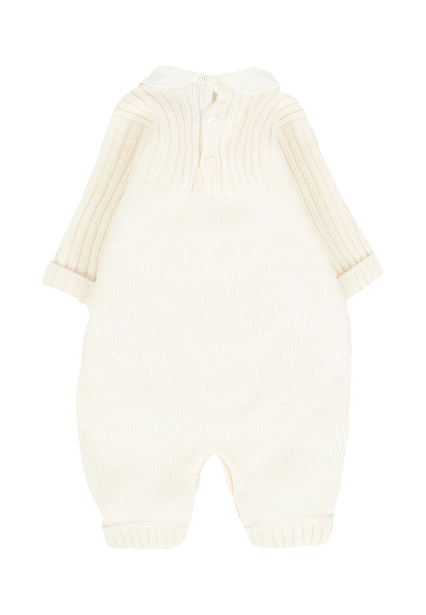 Little Bear Ivory Romper For Babykids In Neutral