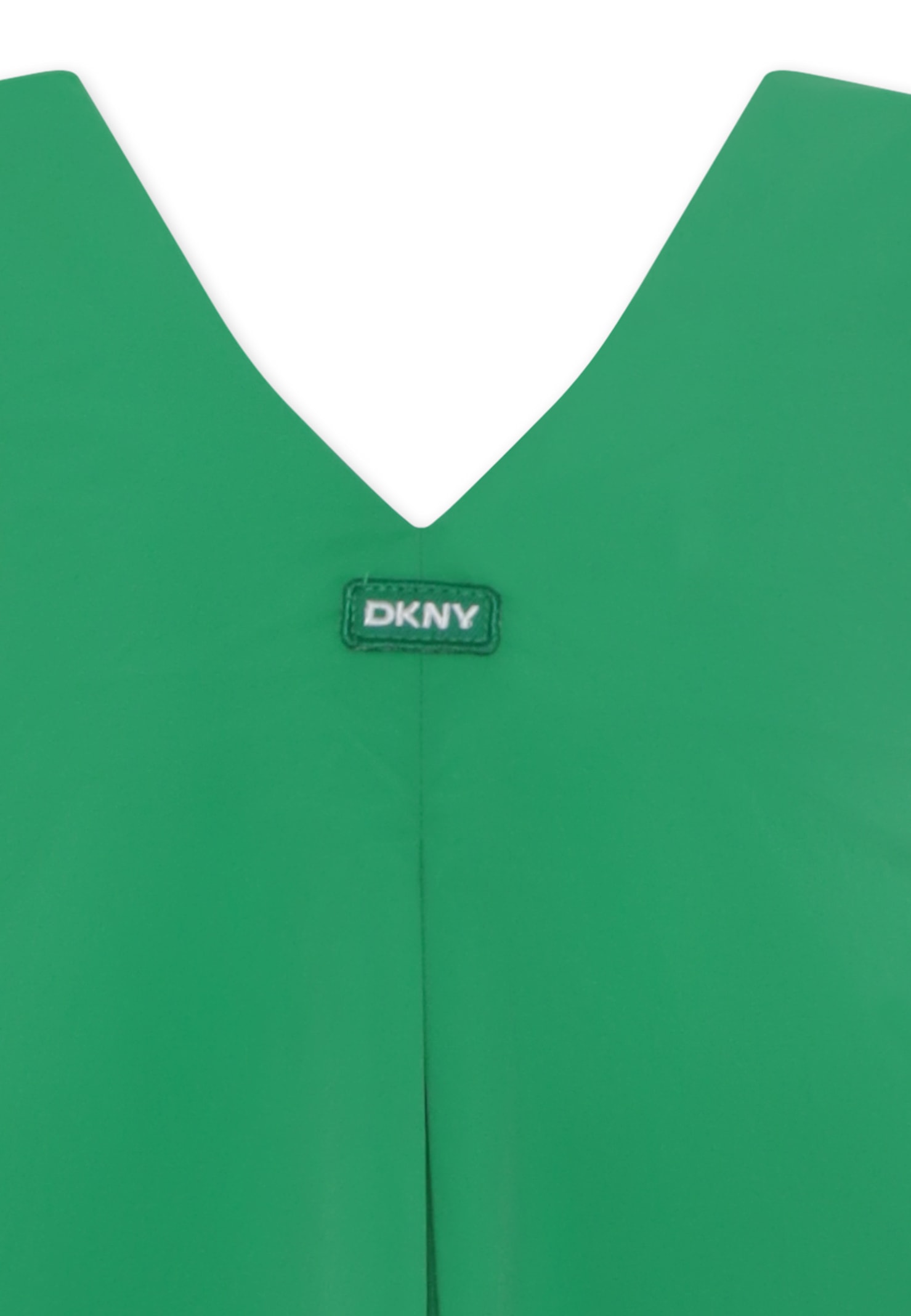 Dkny Green Sleeveless Dress For Girl With Logo In Green