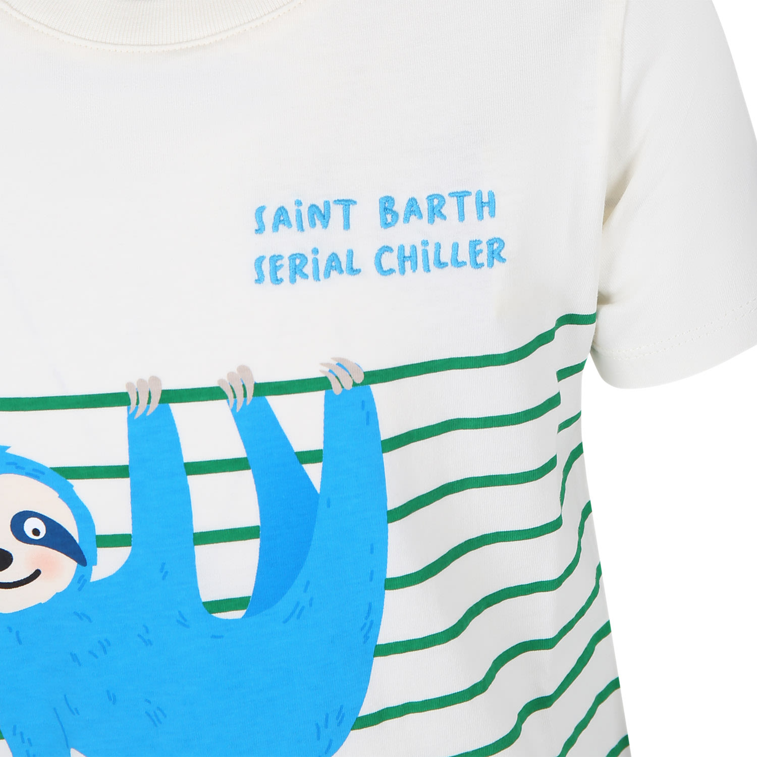 Shop Mc2 Saint Barth Ivory T-shirt For Kids With Sloth Print