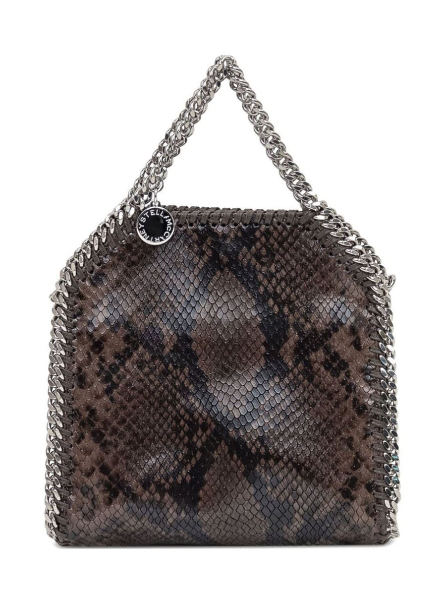 Stella Mccartney Falabella Tiny Shoulder Bag In Python Print Polyester In Brown