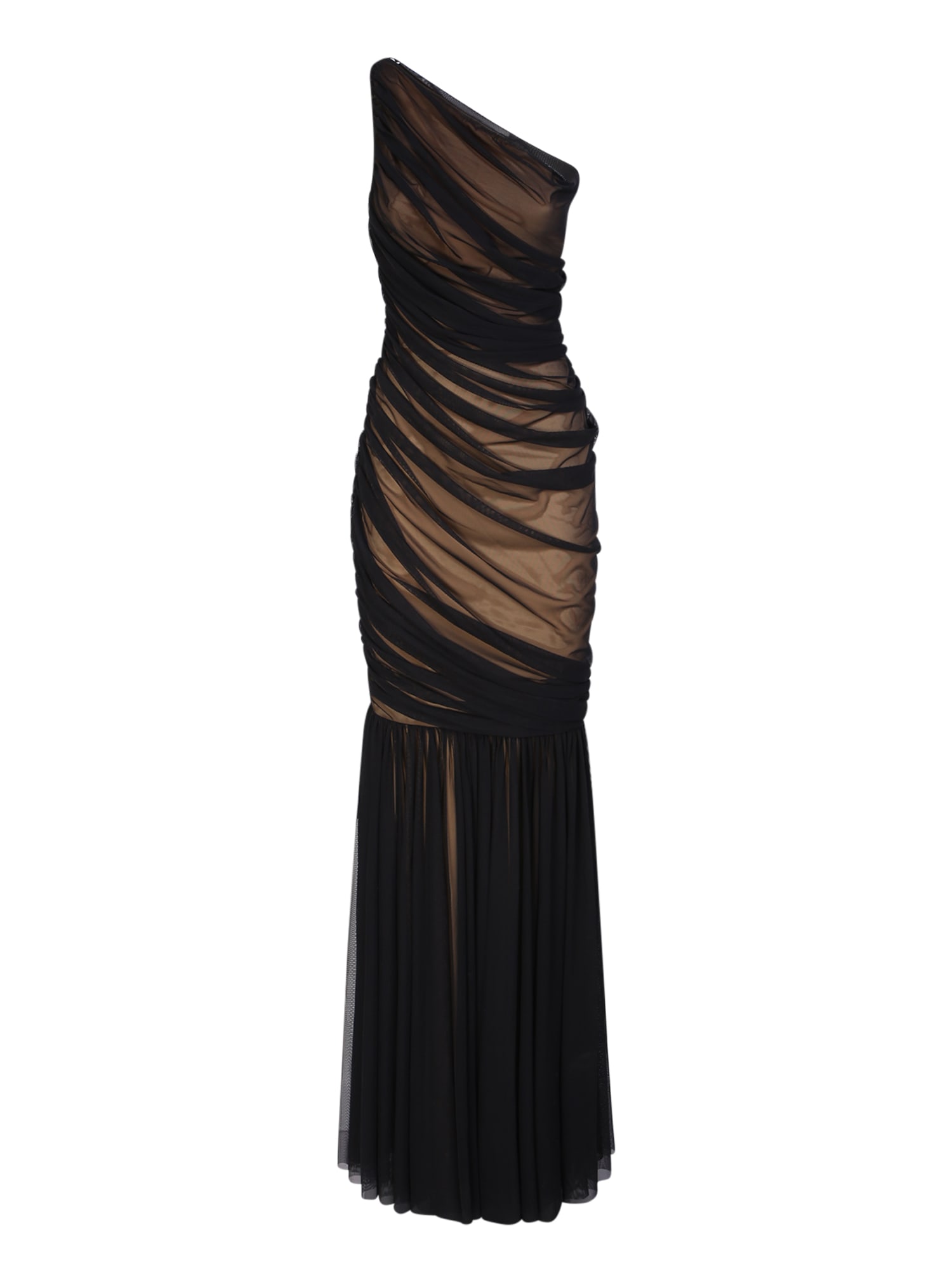 NORMA KAMALI RUCHED FISHTAIL GOWN