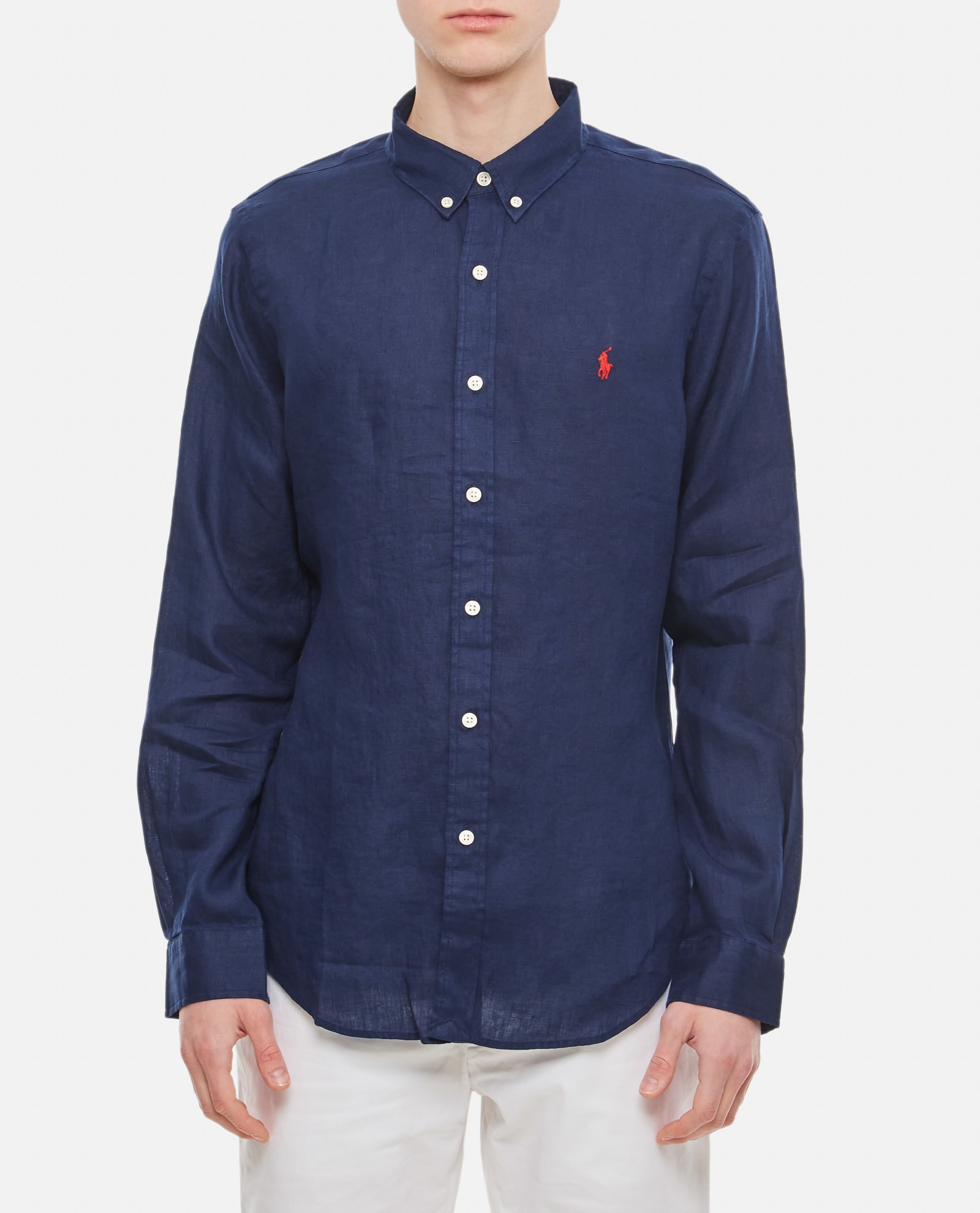 Ralph Lauren Long Sleeve-sport Shirt In Blue