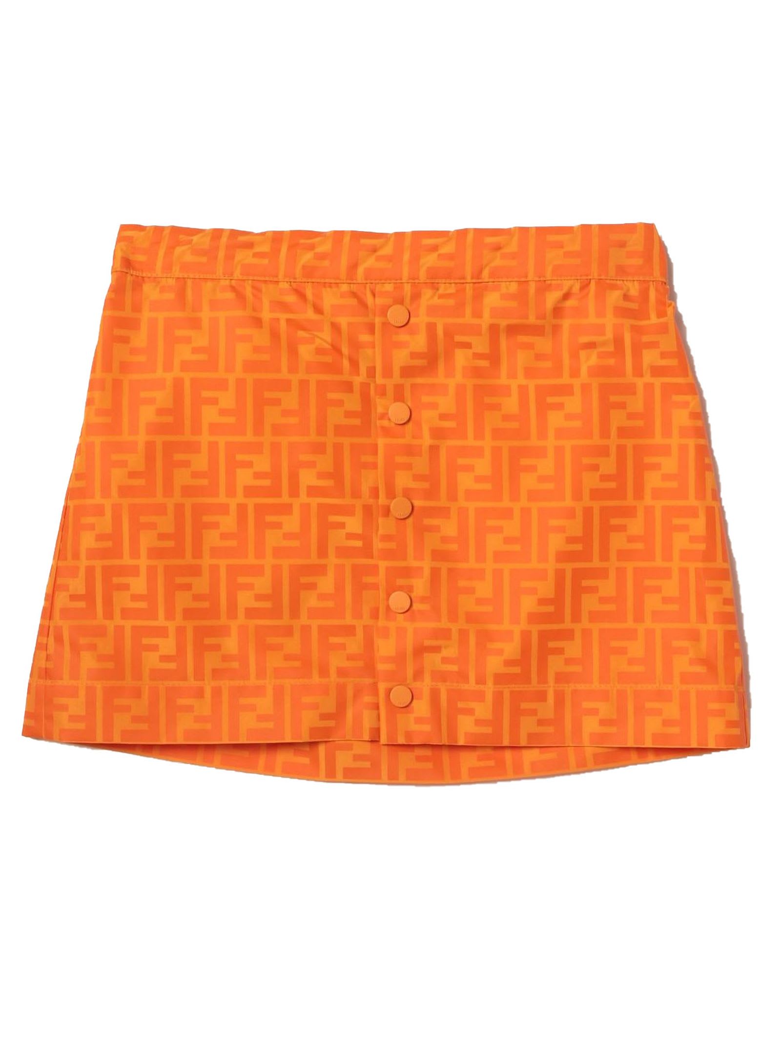 Fendi Orange Polyamide Skirt