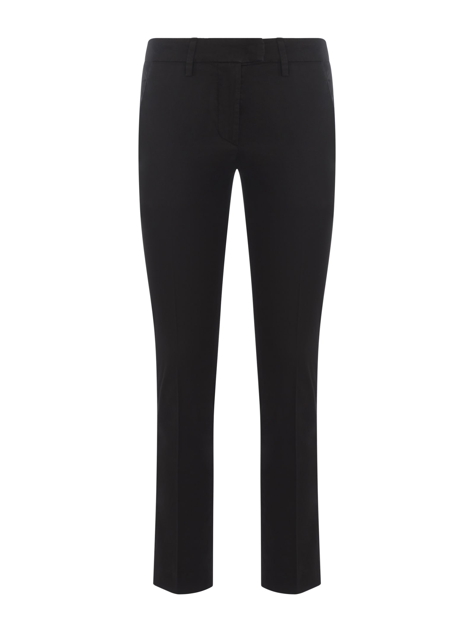 Shop Dondup Trousers  Perfect In Stretch Cotton In Nero