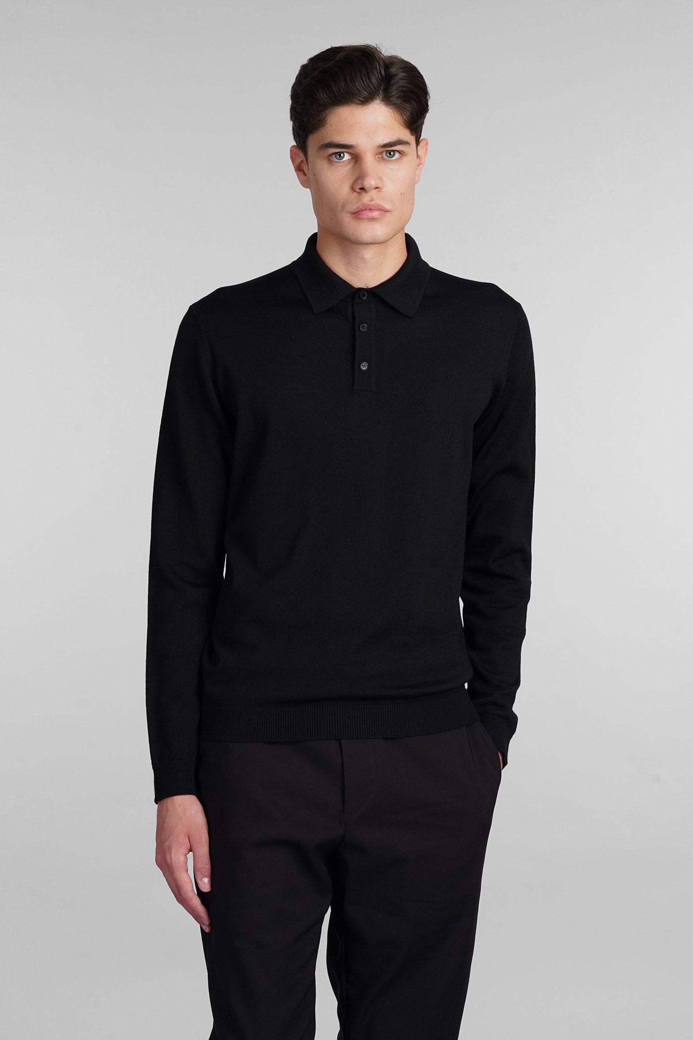 Shop Roberto Collina Polo In Black Wool