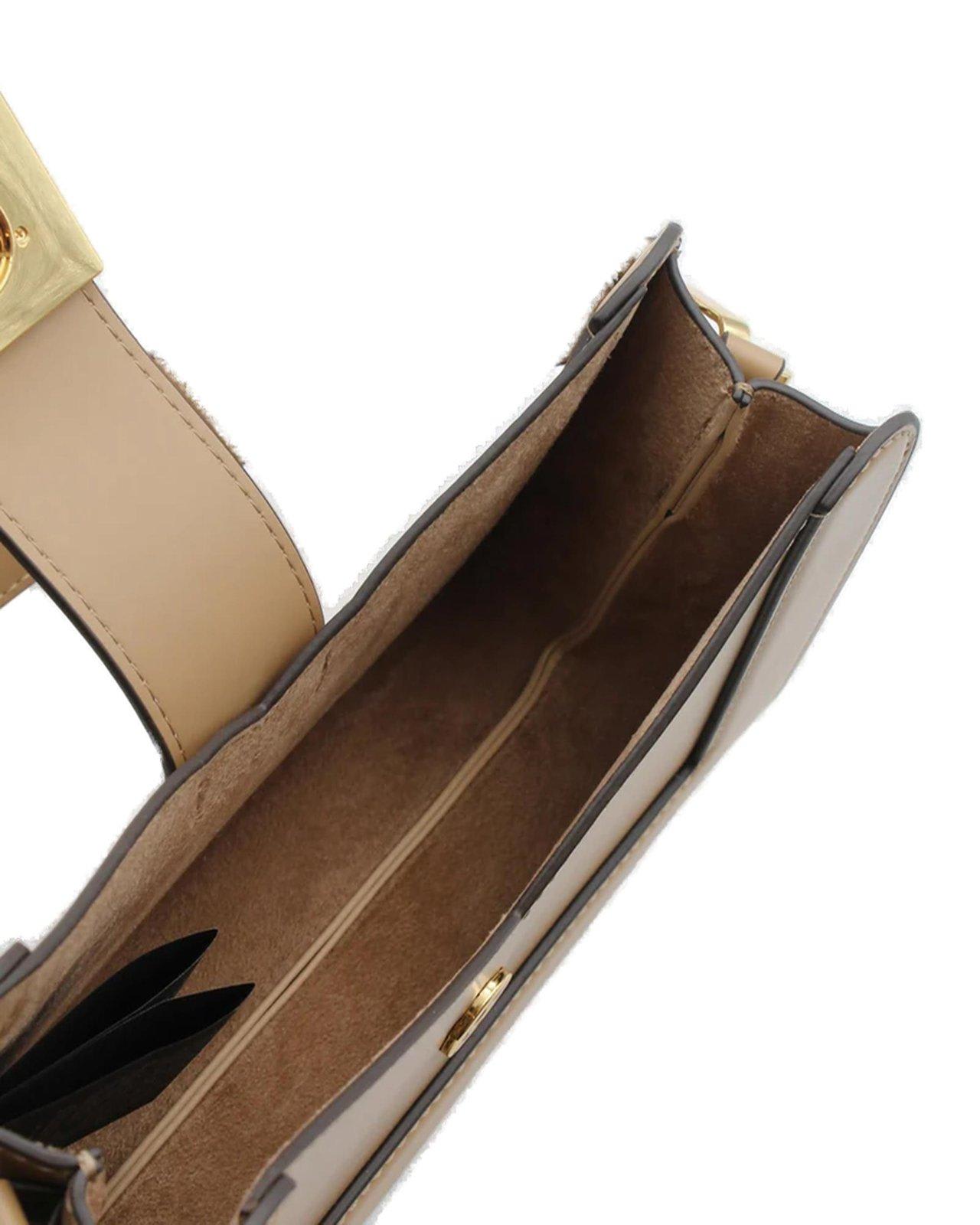 ELISABETTA FRANCHI LOGO-BUCKLE SHOULDER BAG