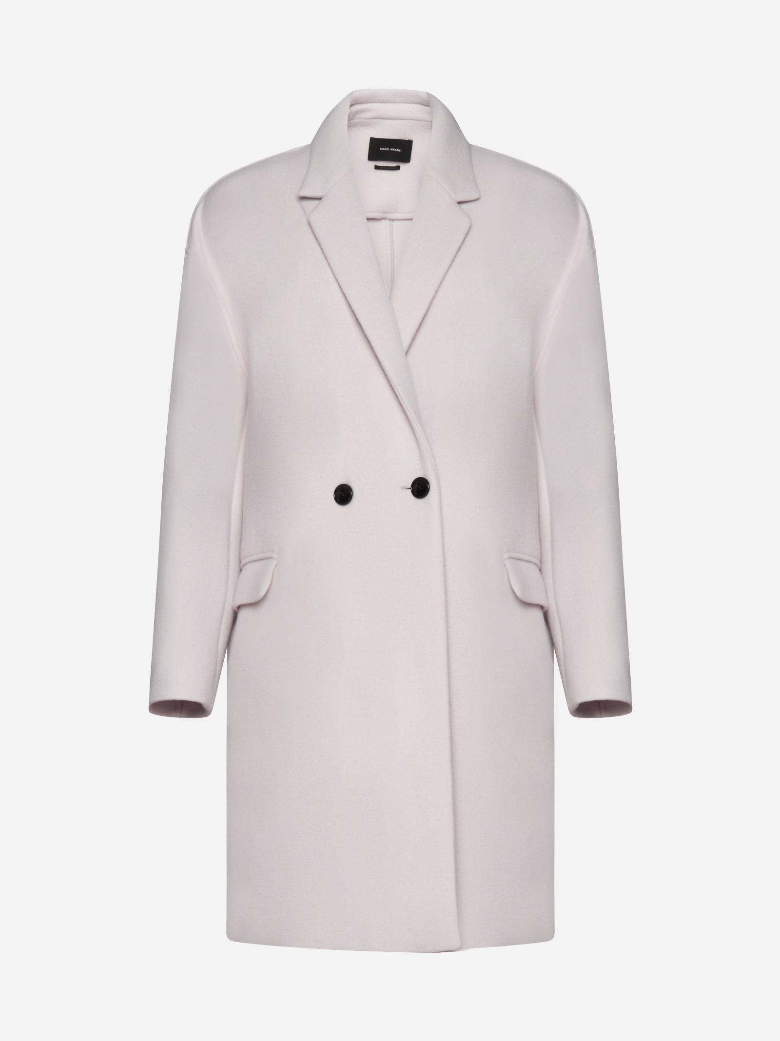 Shop Isabel Marant Efegozi Wool-blend Coat In White