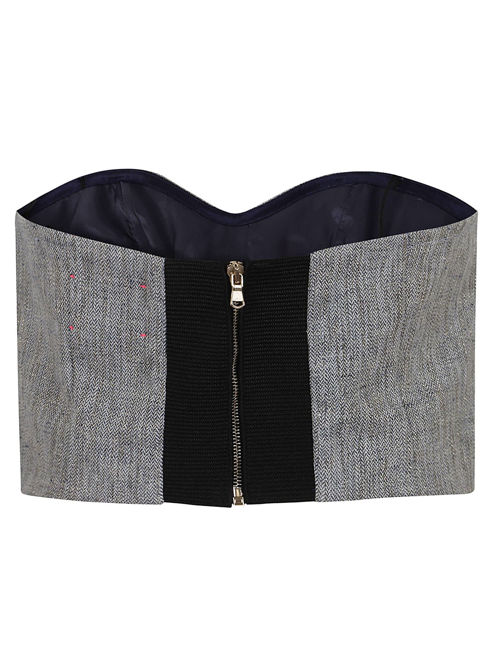 Forte Forte Bustier Microresca Lino Lurex In Sky Dust