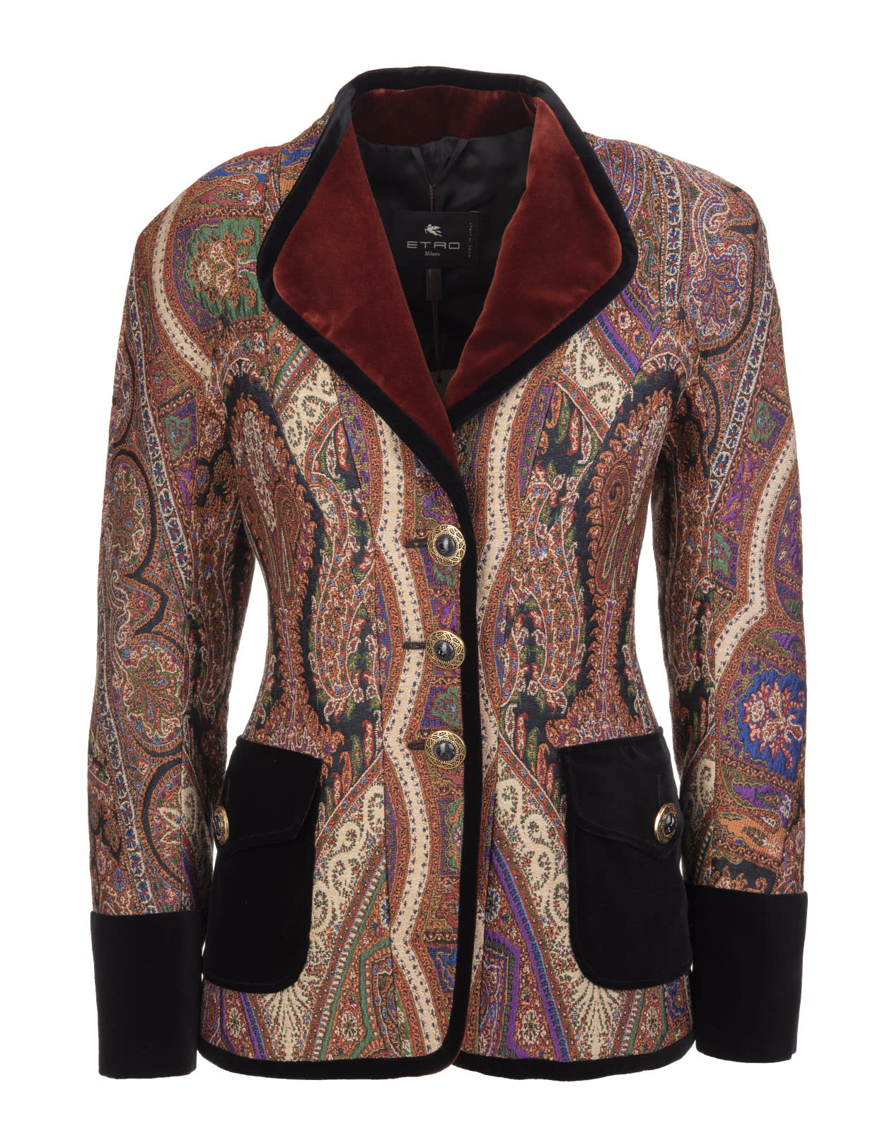 Etro Woman Jacquard Jacket With Paisley Pattern