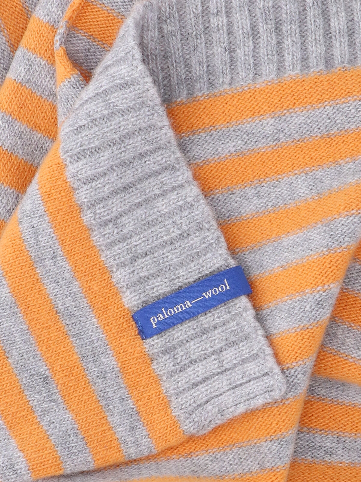 Paloma Wool Striped Pattern Scarf Ribbed Edges In Brown