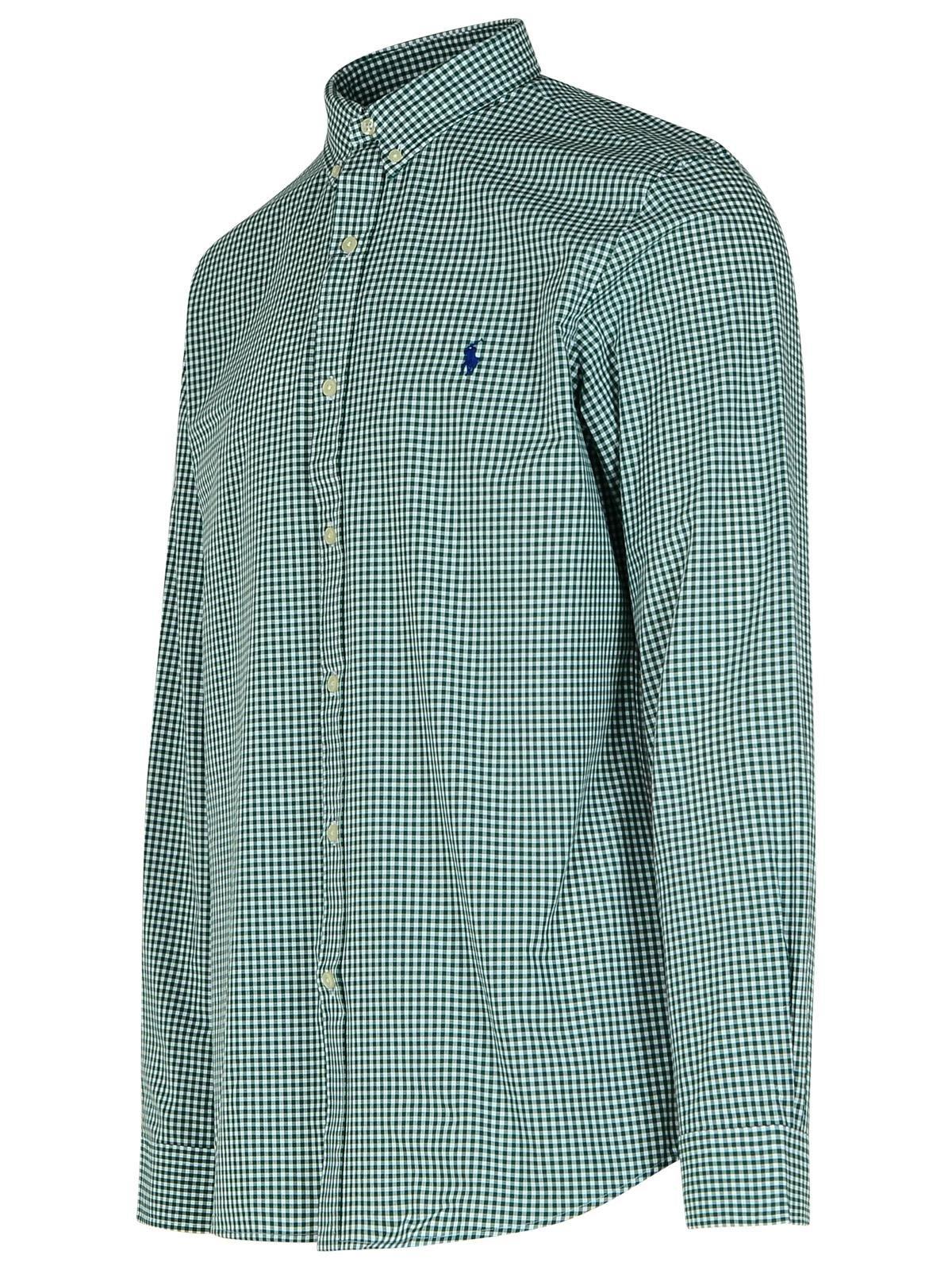Polo Ralph Lauren Stretch-cotton Poplin Gingham Shirt In Pine White