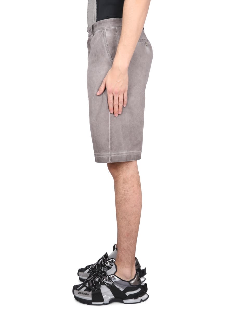 Dolce & Gabbana Bermuda Shorts With Logo Plaque In Multicolour