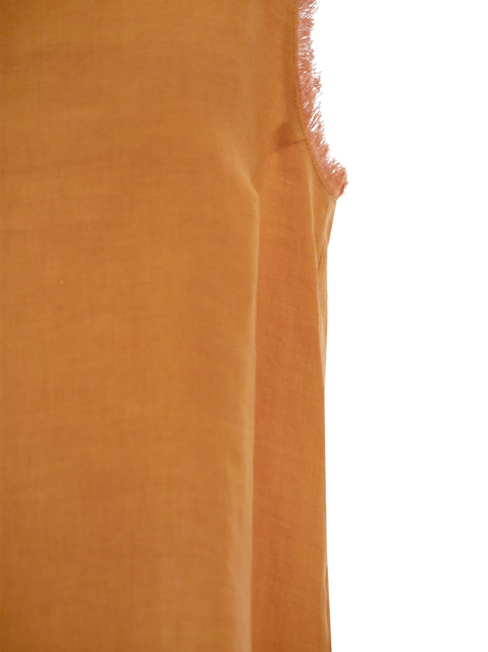 Shop Antonelli Adrien - Linen Sleeveless Jumper In Orange