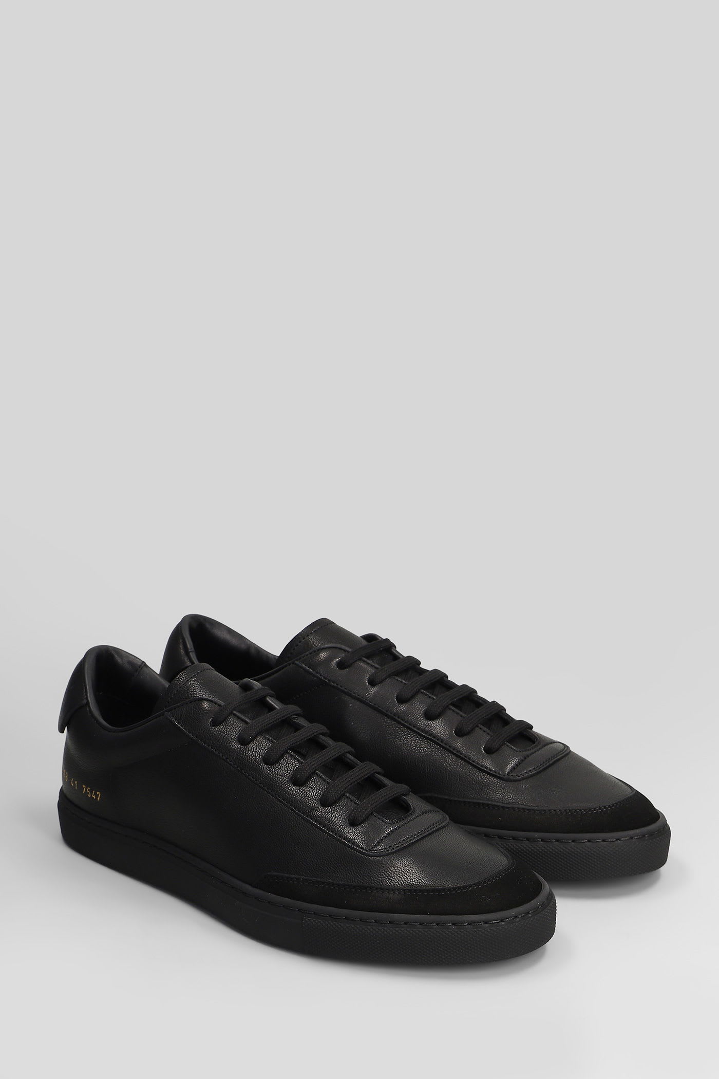 Common Projects Court Classic Sneakers In Black Suede And Leather In Black