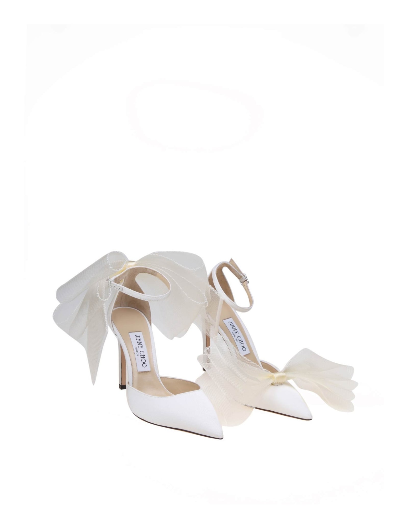 Shop Jimmy Choo Pump Averly In Fabric With Bow In Milk