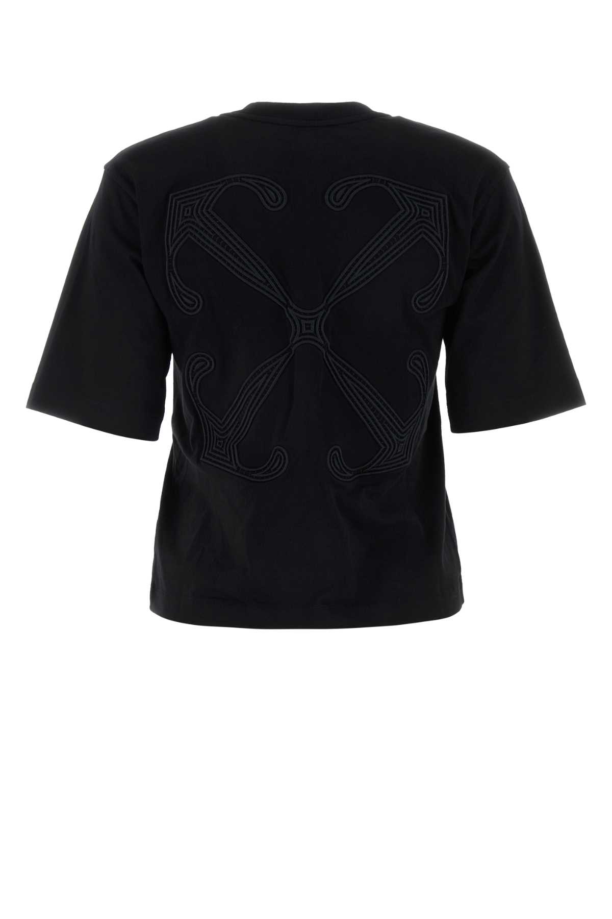 Shop Off-white Black Cotton T-shirt In Blackblack