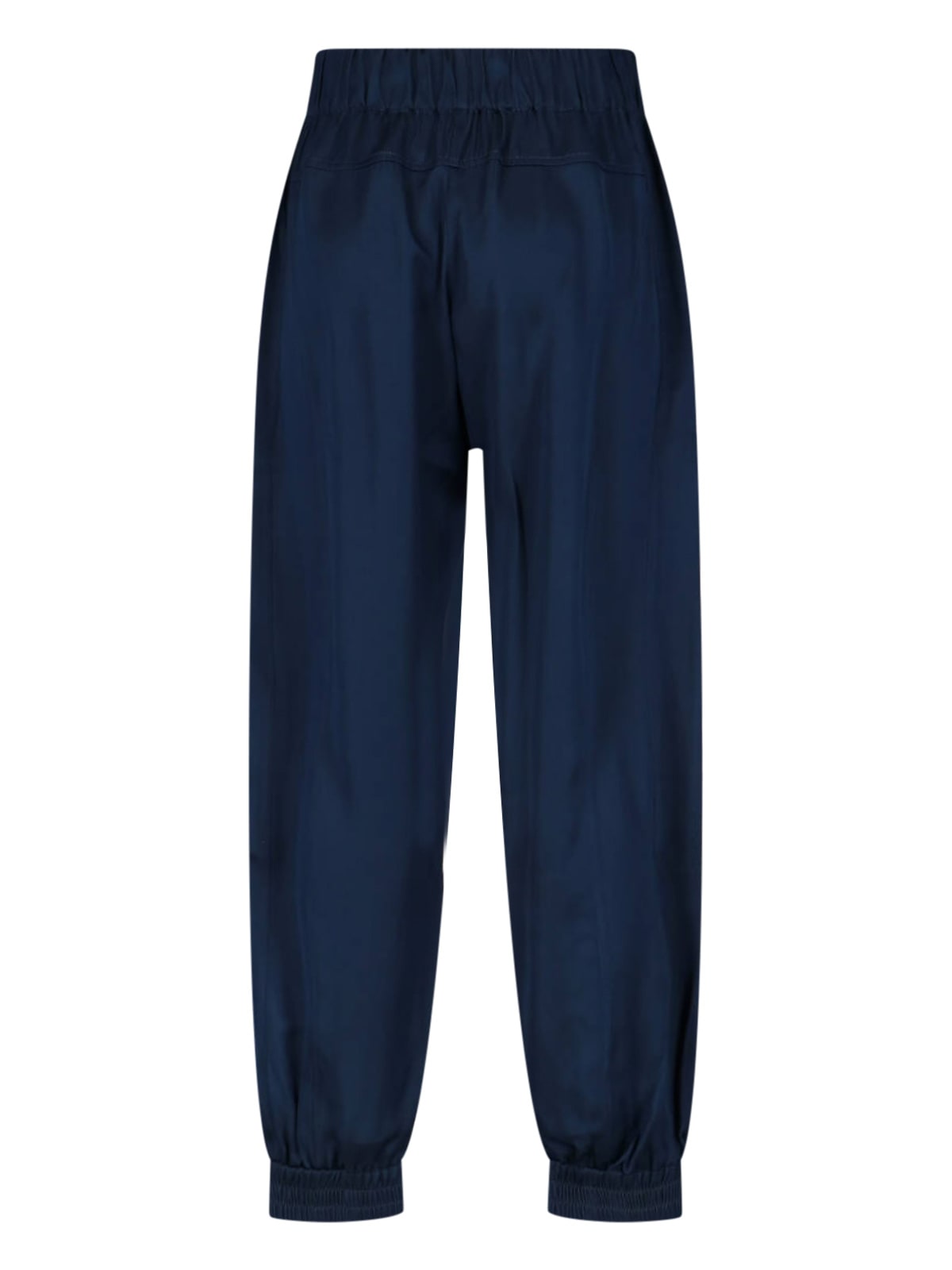 Sa Su Phi High-waisted Silk Blend Athletic Pants With Drawstring Closure In Blue