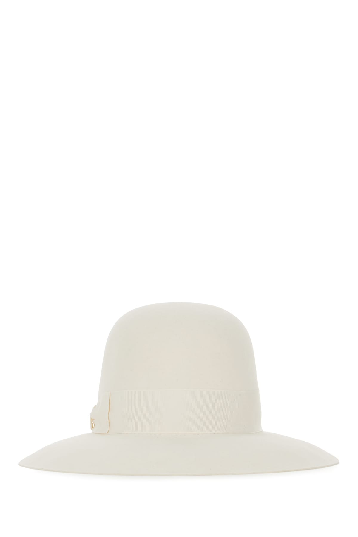 Borsalino Ivory Felt Eleonora Folar Hat In Panna