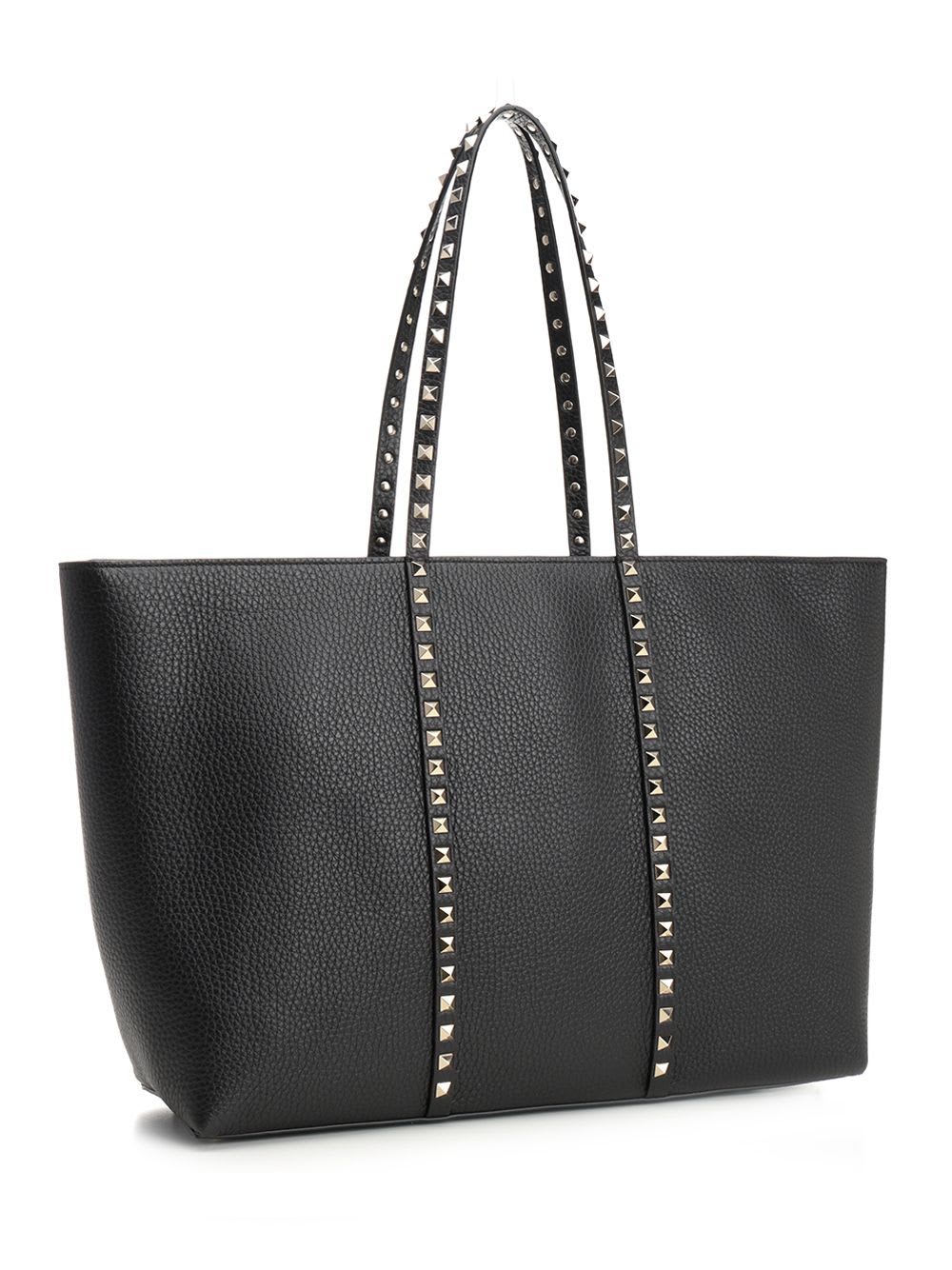 Valentino Rockstud Medium Shopping Bag In Black