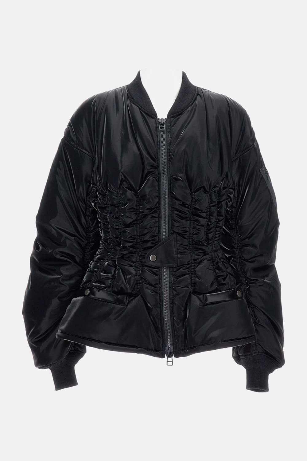 Junya Watanabe High-shine Bomber Jacket Front Pockets In Black