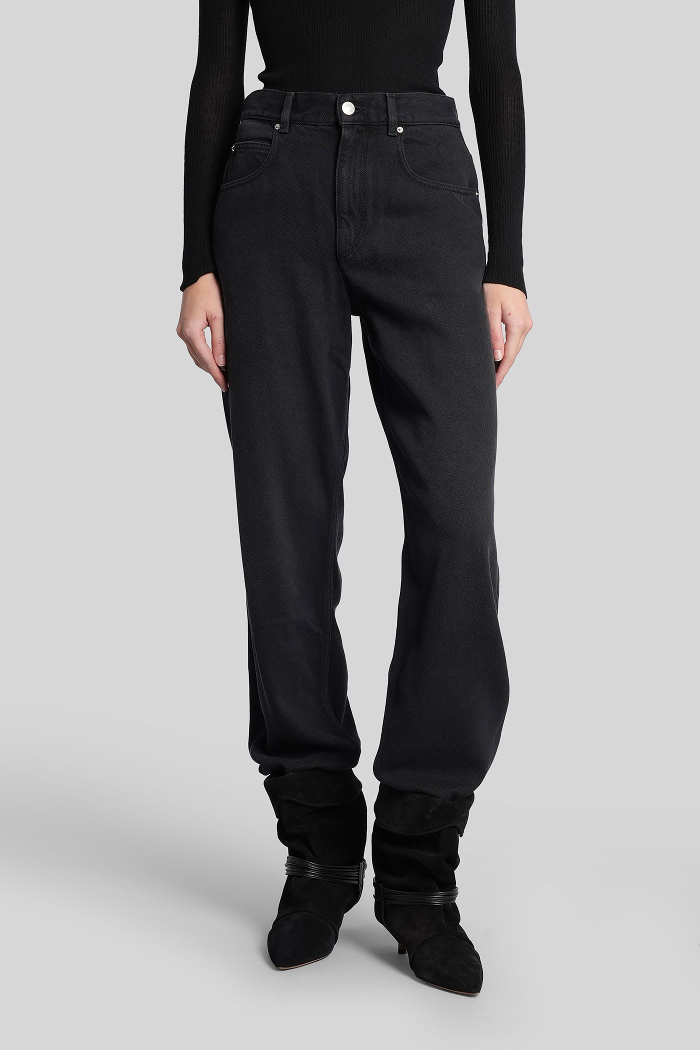 Isabel Marant Jenny Jeans In Black Cotton
