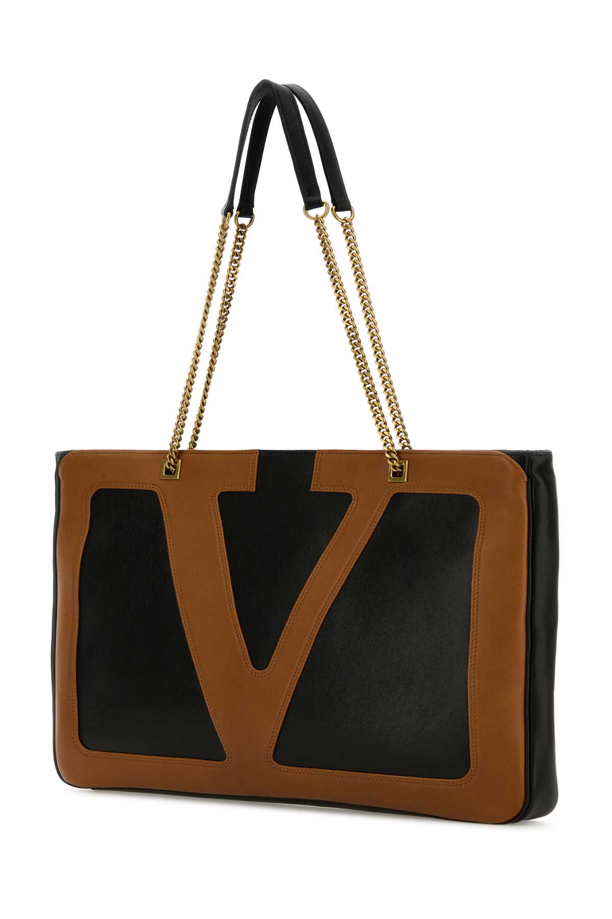 Valentino Black Nappa Leather Large Viva Superstar Shopping Bag