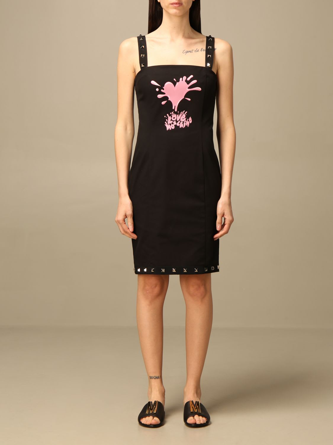 Love Moschino Dress Love Moschino Dress In Cotton With Studs