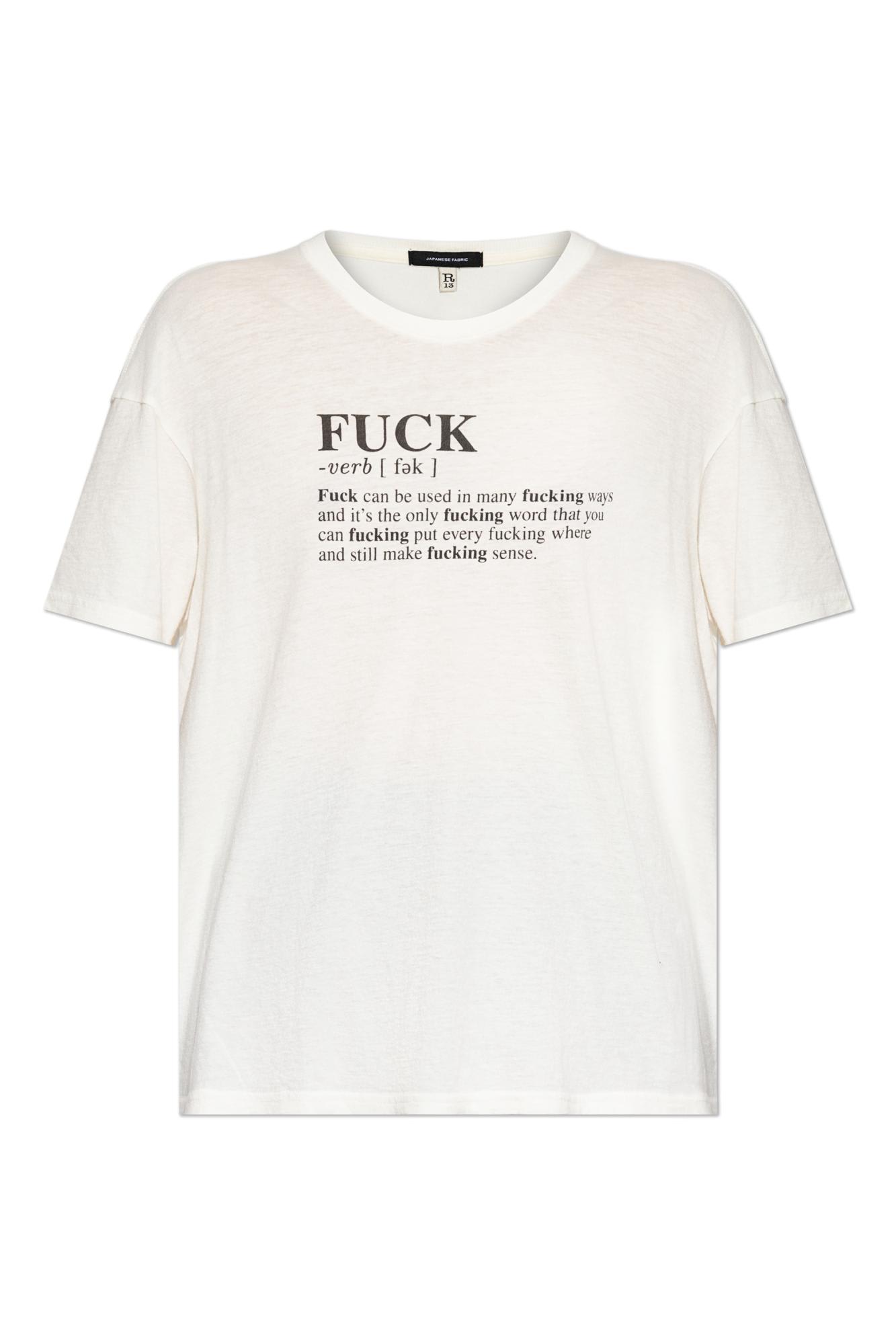 R13 T-shirt With Print In White