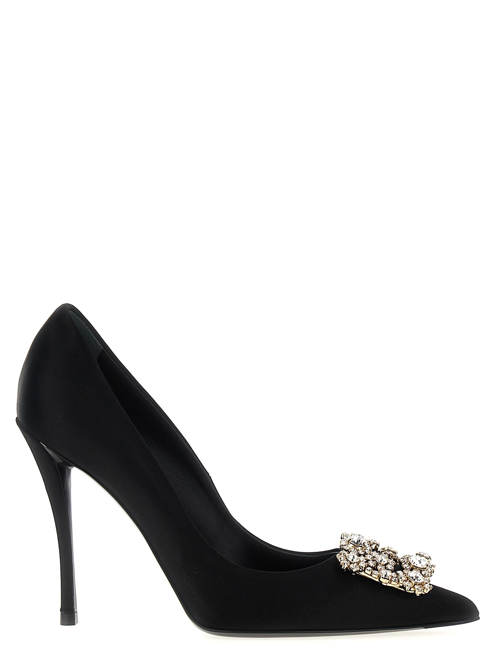 Shop Roger Vivier Flower Strass Pumps In Black