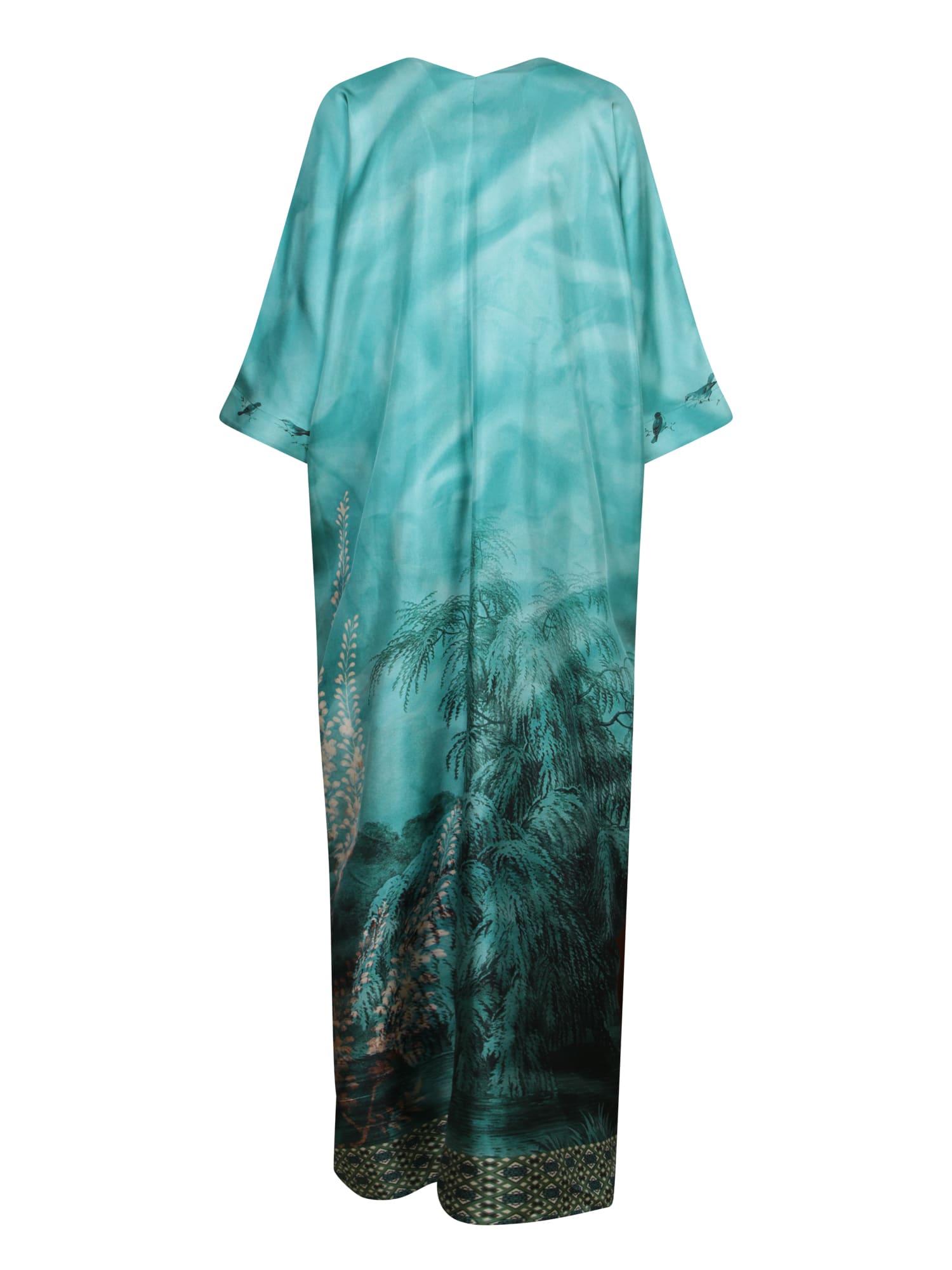 Shop Pierre-louis Mascia Long Blue Silk Dress