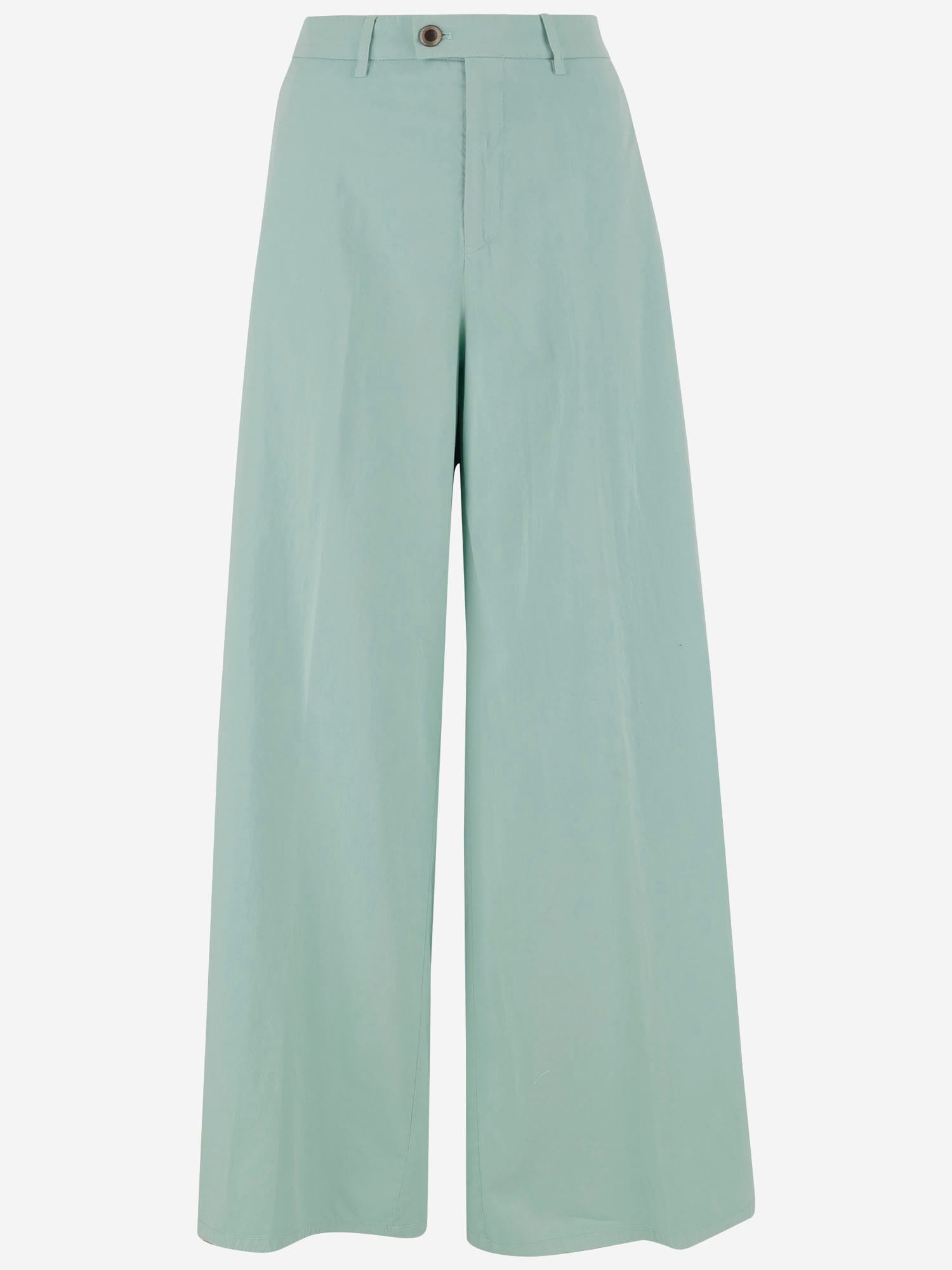 Shop Berwich Cotton And Silk Stretch Trousers In Green