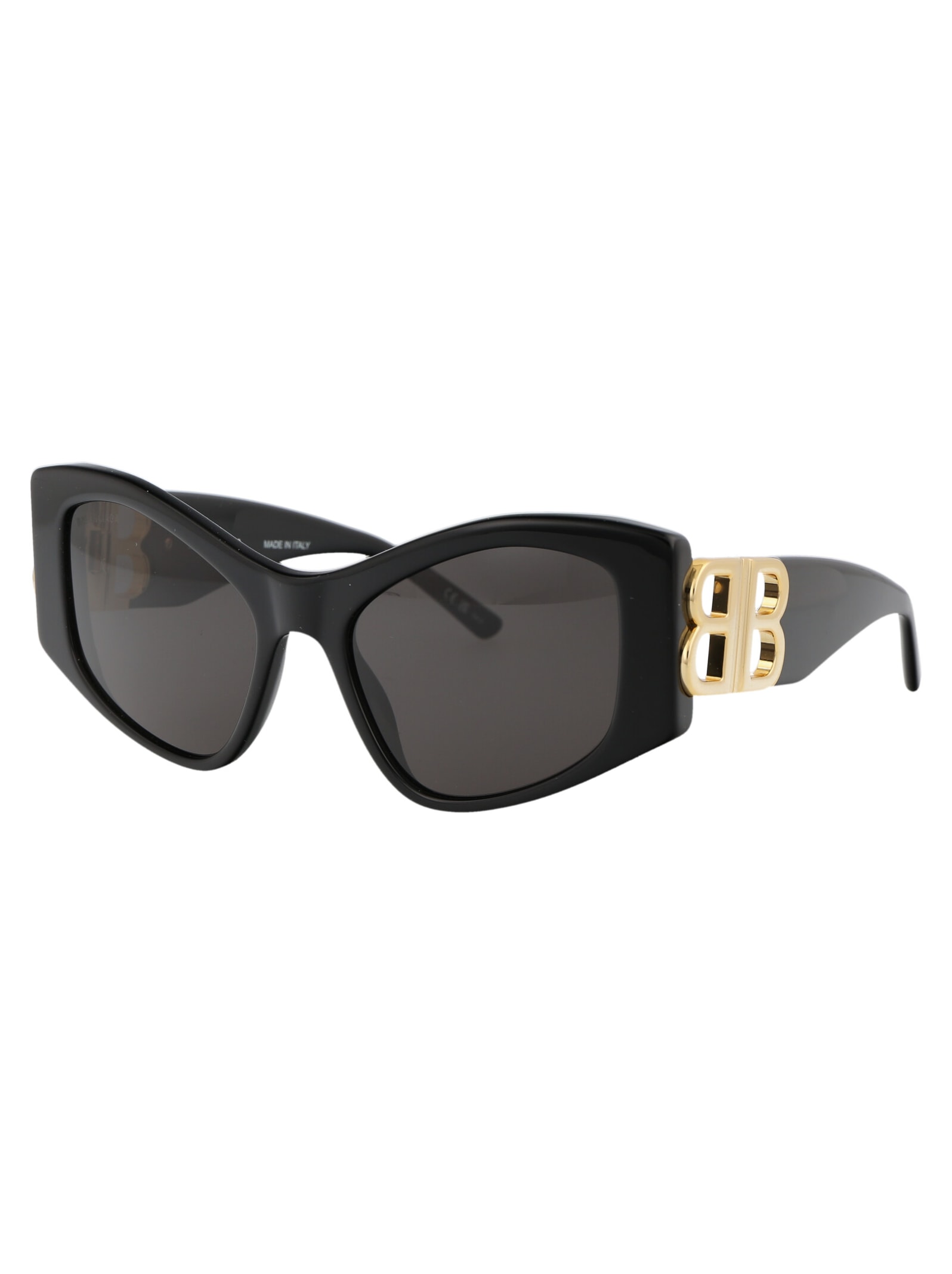 Shop Balenciaga Bb0287s Sunglasses In 001 Black Black Grey