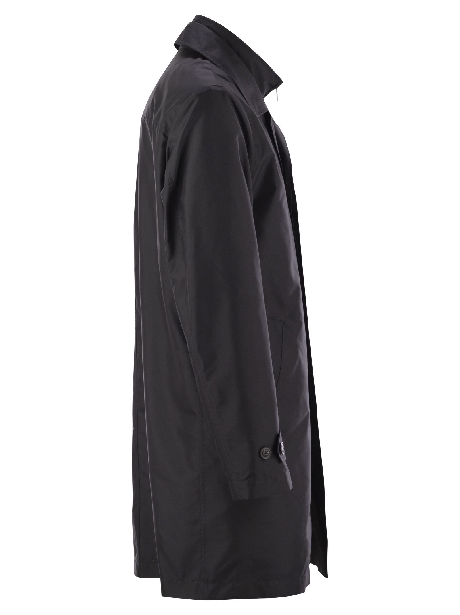 Fay Morning Waterproof Coat With High Collar In Baltic