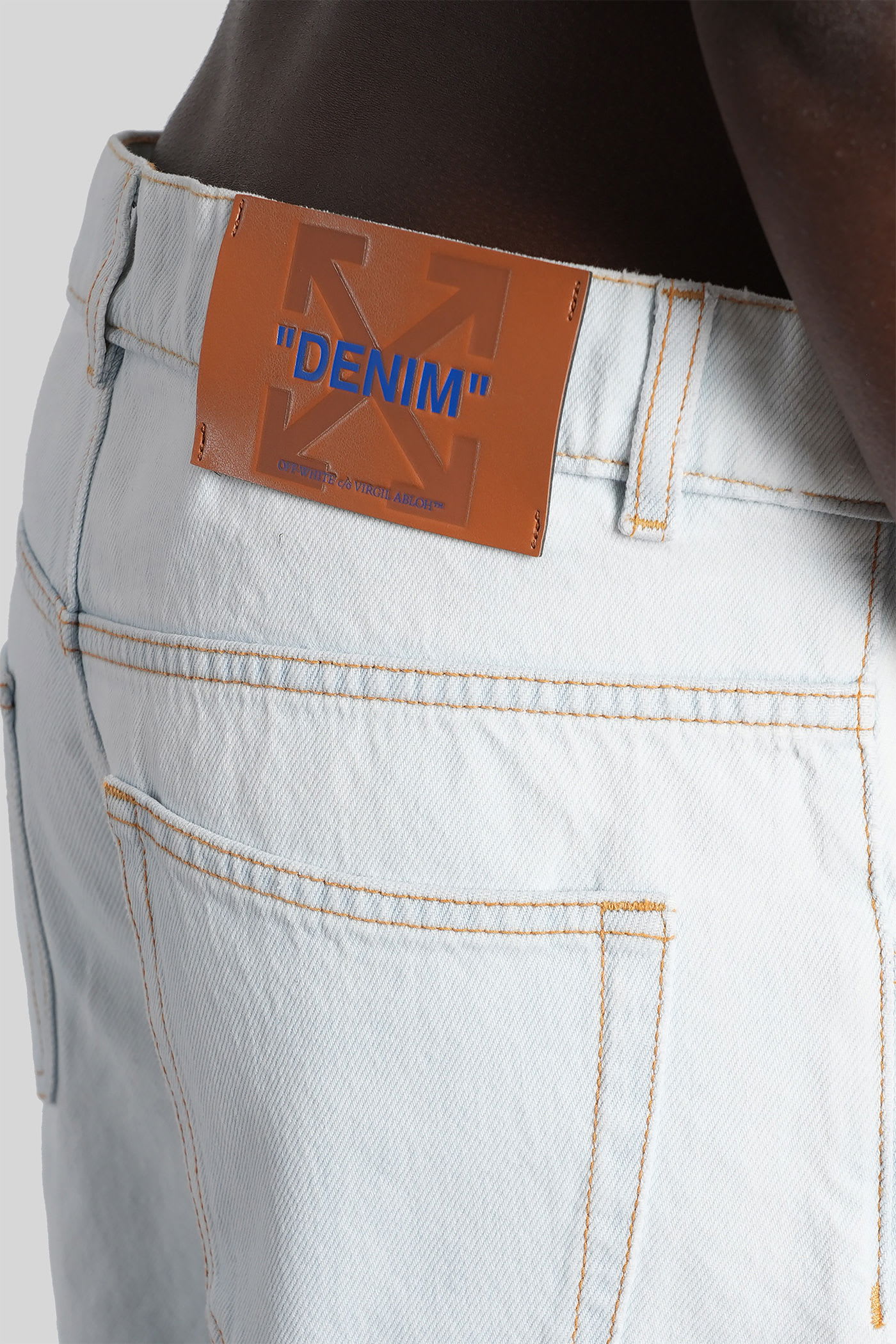 Off-white Denim Knee-length Shorts In White