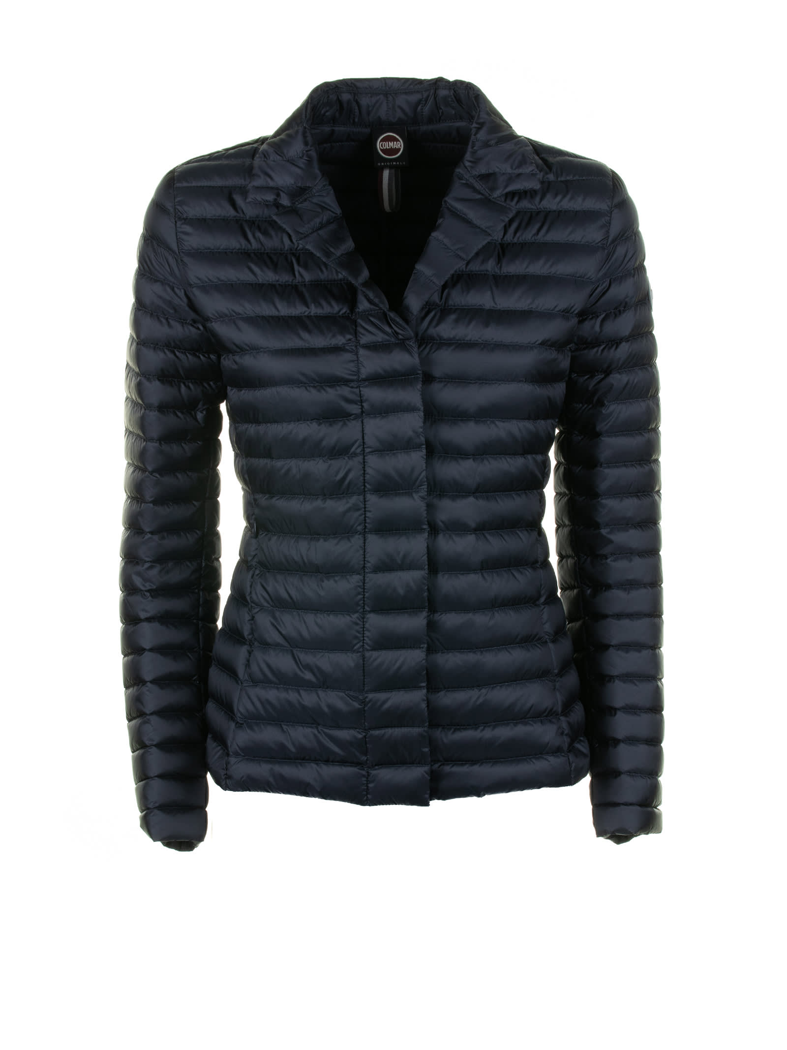 Shop Colmar Blazer Quilted Down Jacket With Lapel Collar In Blu