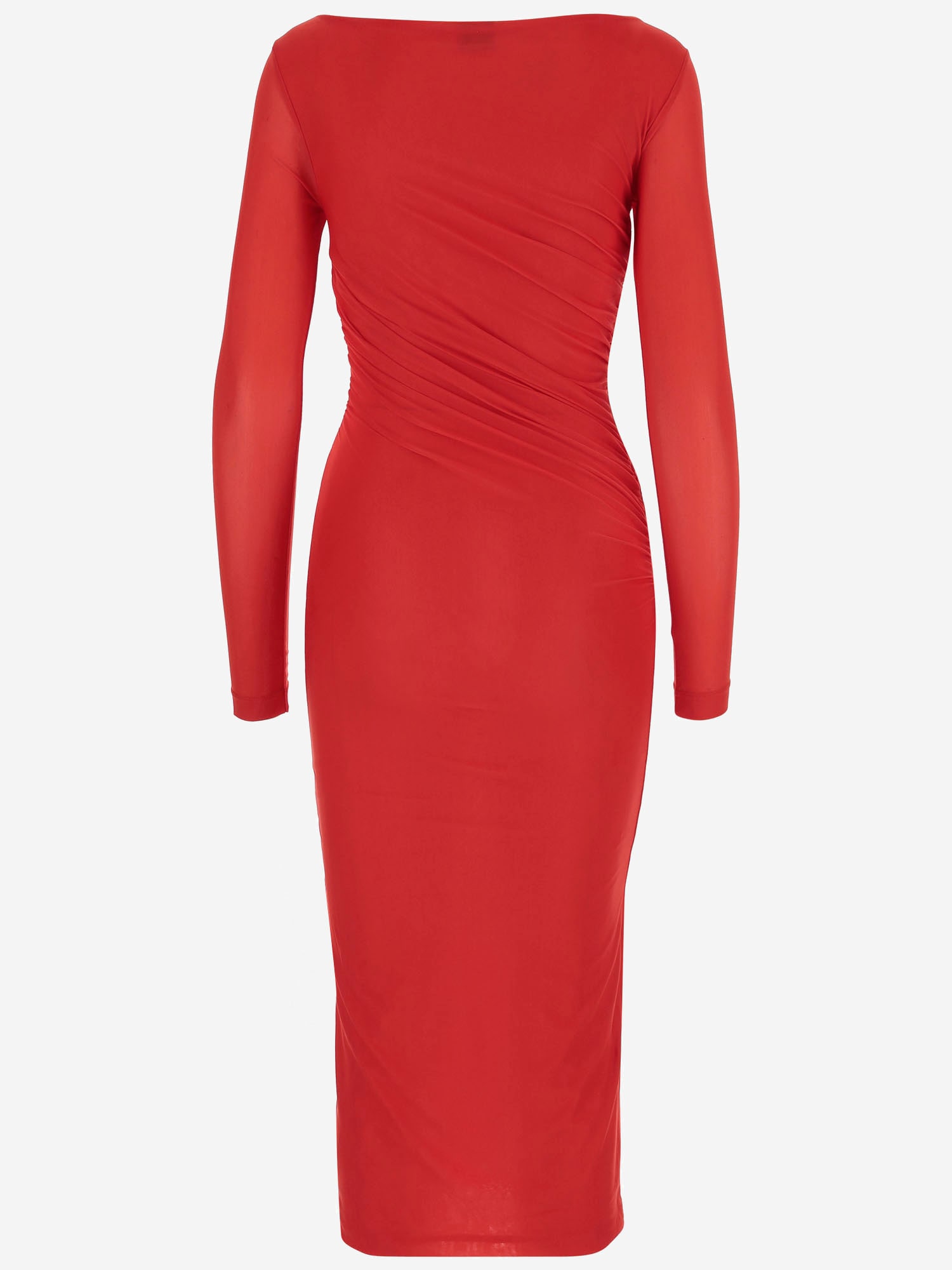 Shop Pinko Stretch Jersey Long Dress In Red