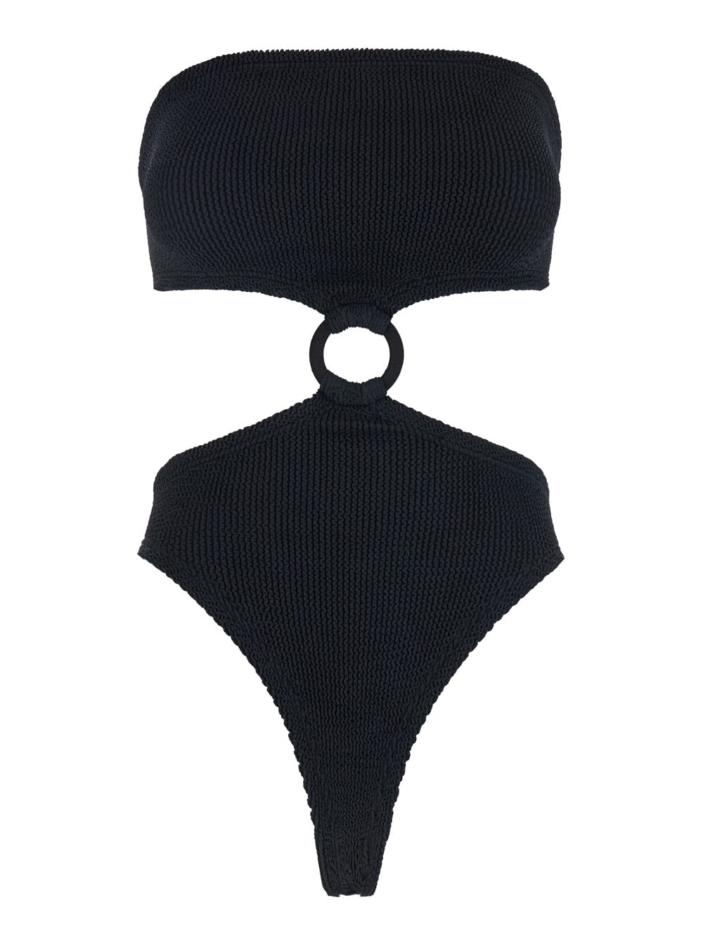 Hunza G Jerry Swim Strapless High-cut Ring Detail In Black