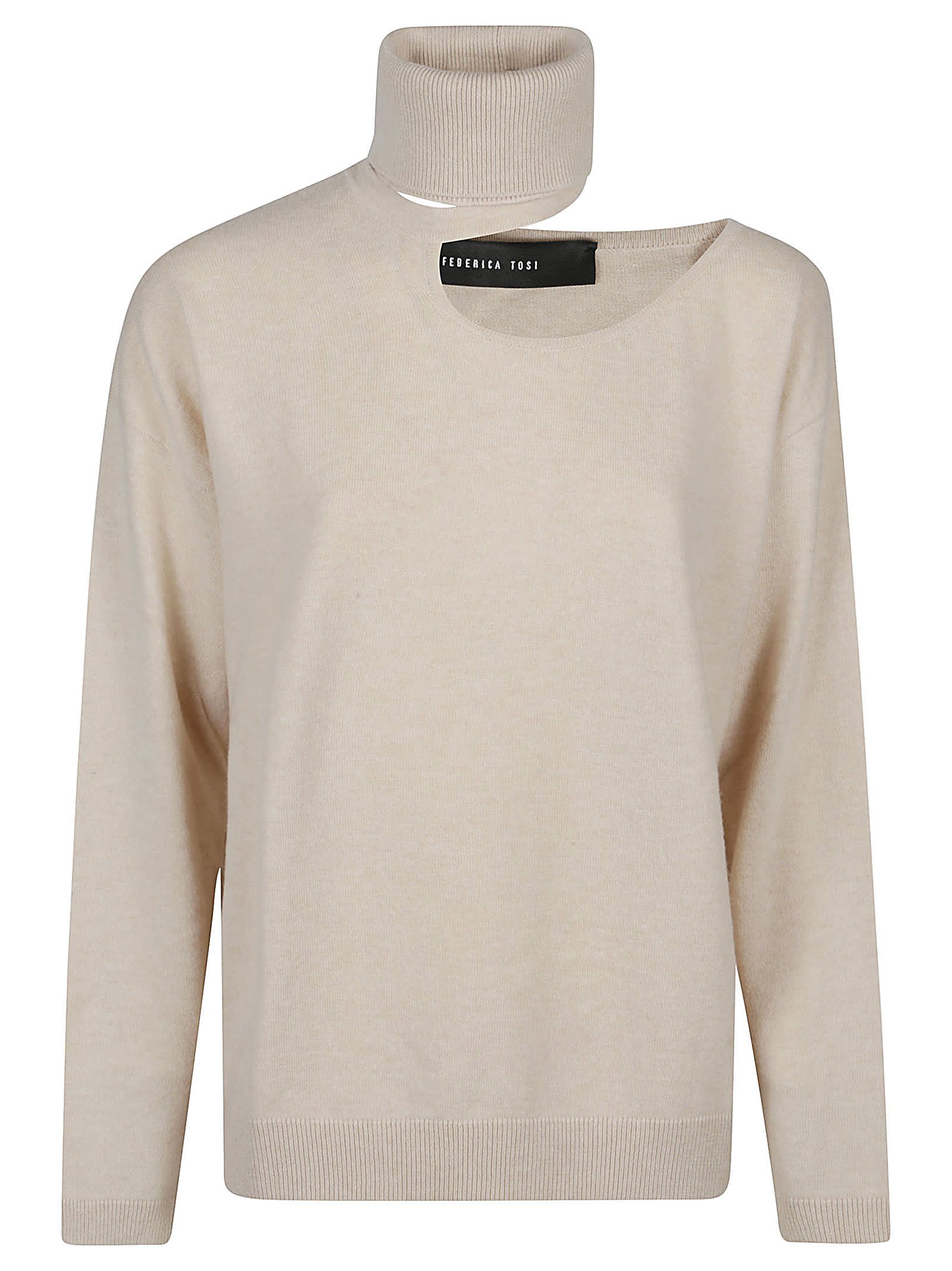 Cut Out Turtle Neck Sweater